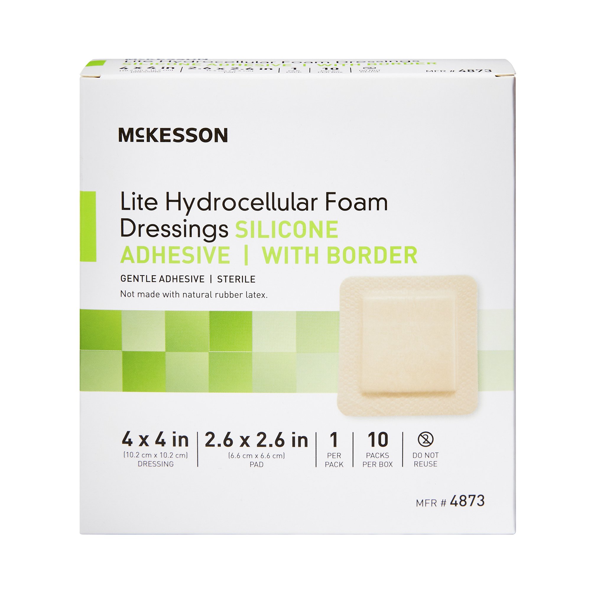 McKesson Brand - 4873 McKesson Lite Hydrocellular Foam Dressings w/ Border & Silicone Adhesive