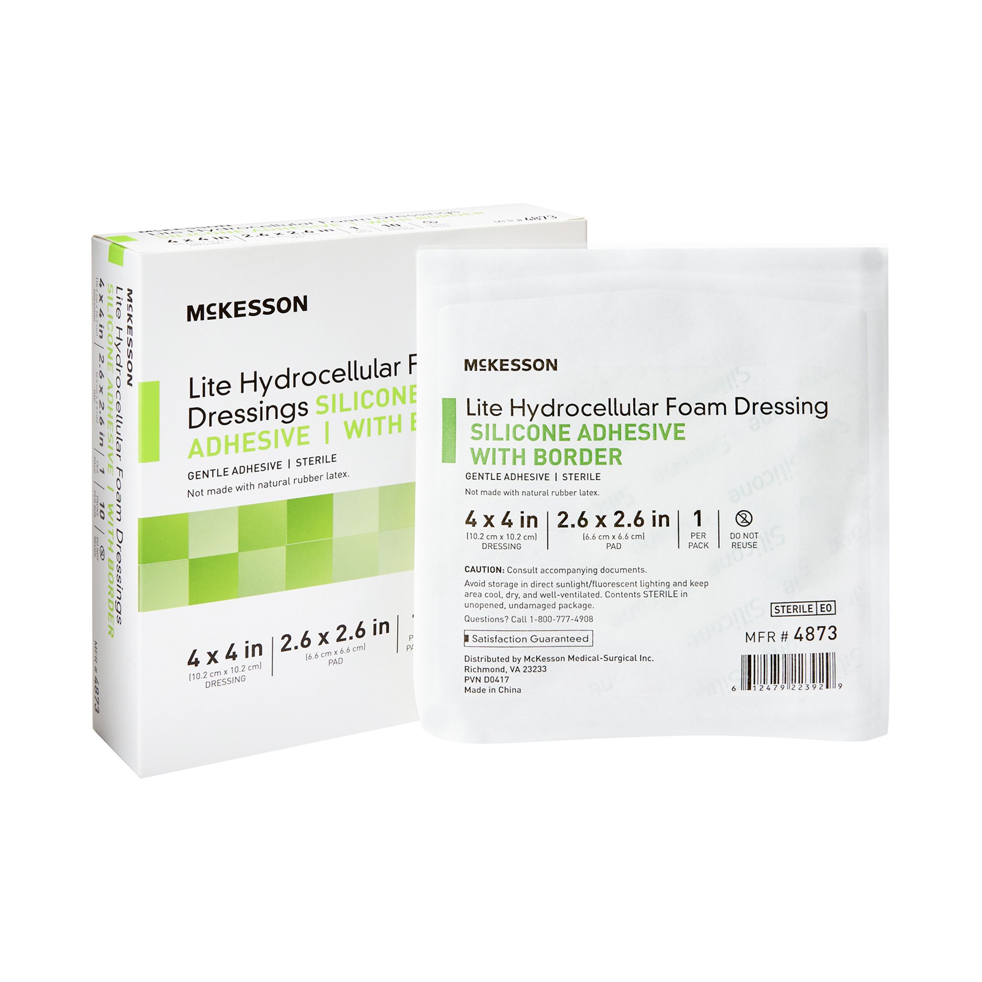 McKesson Brand - 4873 McKesson Lite Hydrocellular Foam Dressings w/ Border & Silicone Adhesive
