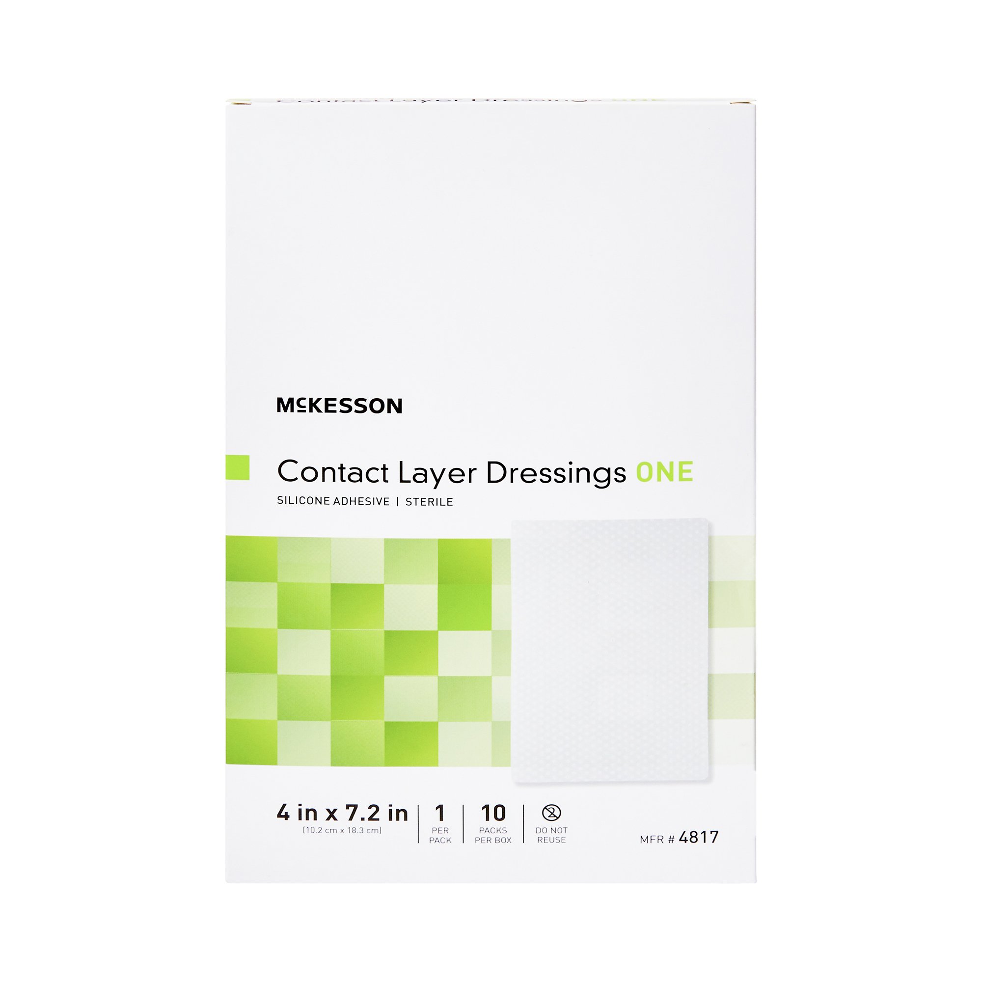 McKesson Brand 4817 - McKesson Silicone Wound Contact Layer Dressing, 4 x 7-2/5 Inch - 1/Each, 10/Box, 70/Case