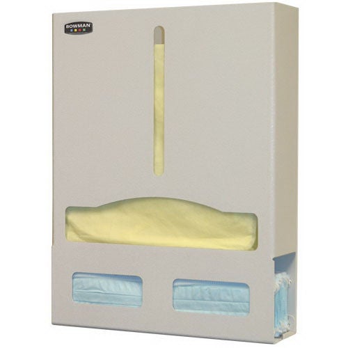 Bowman Manufacturing - PS426-0212 PPE Dispenser Wall Mount / Door Hanger Quartz Beige 4 X 15 X 19.7 Inch ABS Plastic