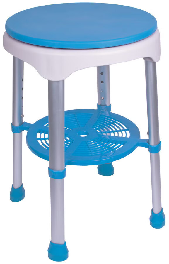 Drive DeVilbiss Healthcare - FGB61200 0000 Shower Stool Carex EZ Without Arms Aluminum Frame Without Backrest 14-1/2 Inch Seat Width 300 lbs. Weight Capacity
