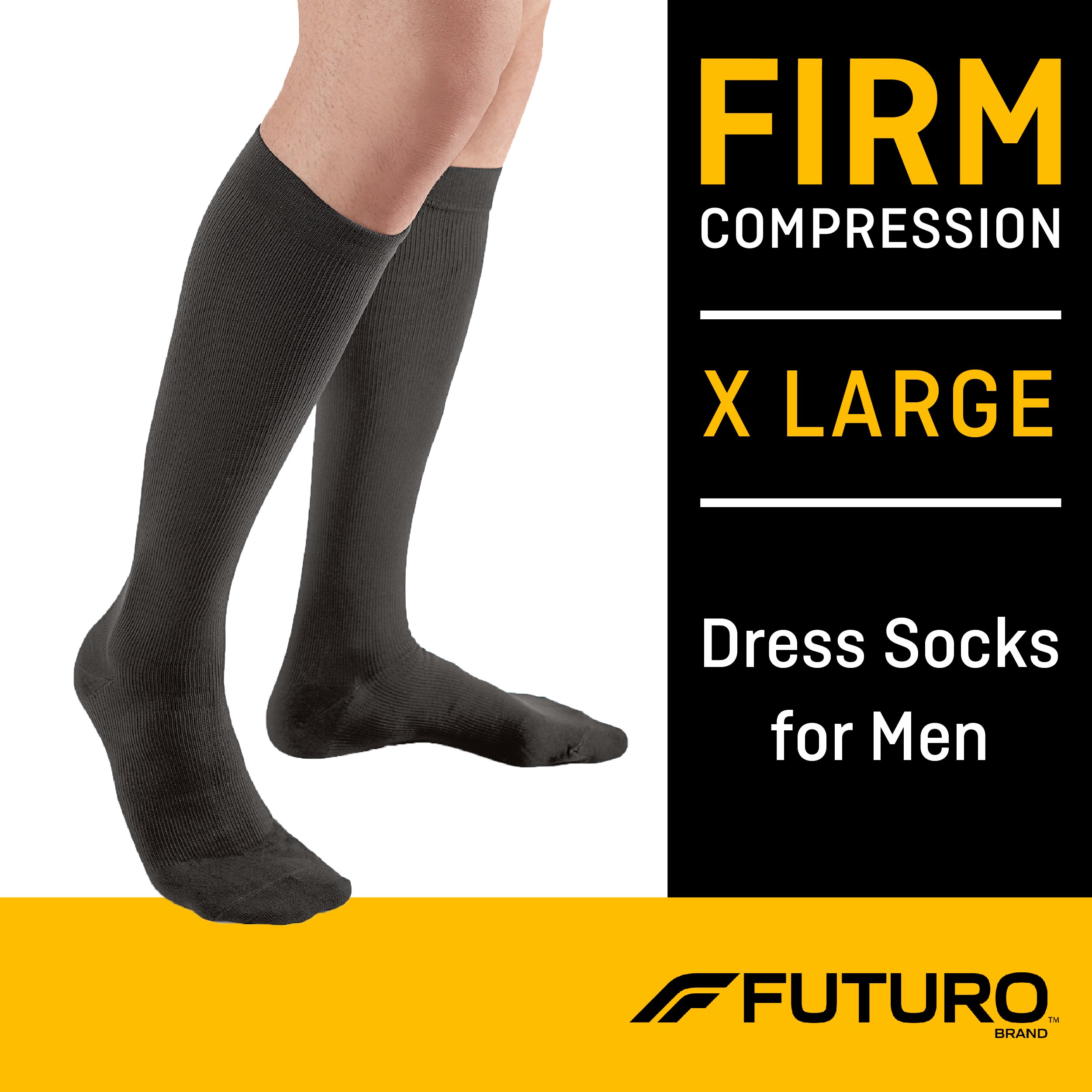 3M Company 71037EN - 3M™ Futuro™ Lifestyle Compression Firm Dress Socks for Men, Black, X-Large - 1/Pair, 12/Box