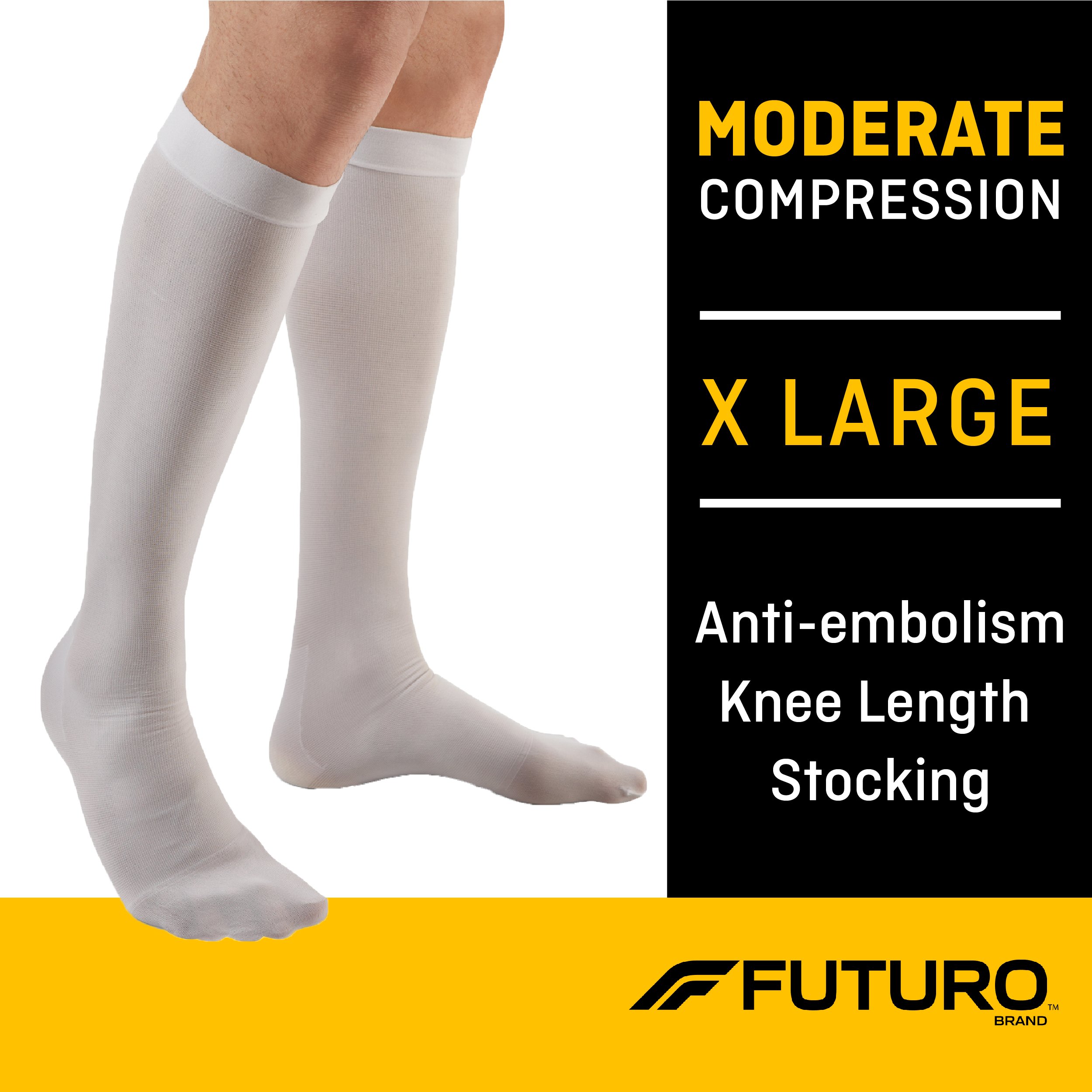 3M Company 71059EN - 3M Futuro™ Anti-Embolism Stockings, Knee-High, Closed-Toe, Extra Large/Regular - 1/Pair, 6/Case