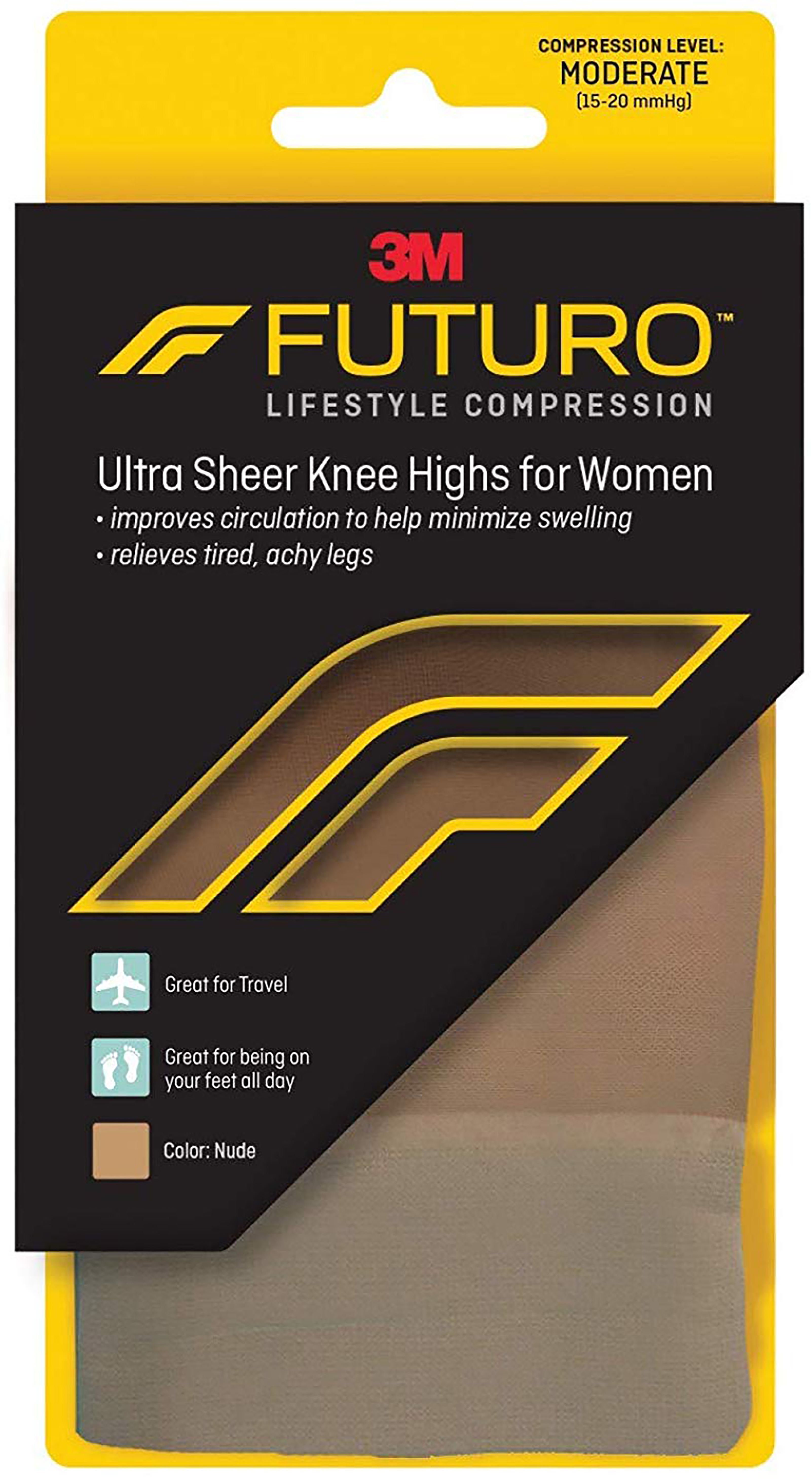 3M Company 71061EN - 3M™ Futuro™ Lifestyle Compression Ultra Sheer Knee Highs for Women, Nude, Large - 1/Pair, 12/Box