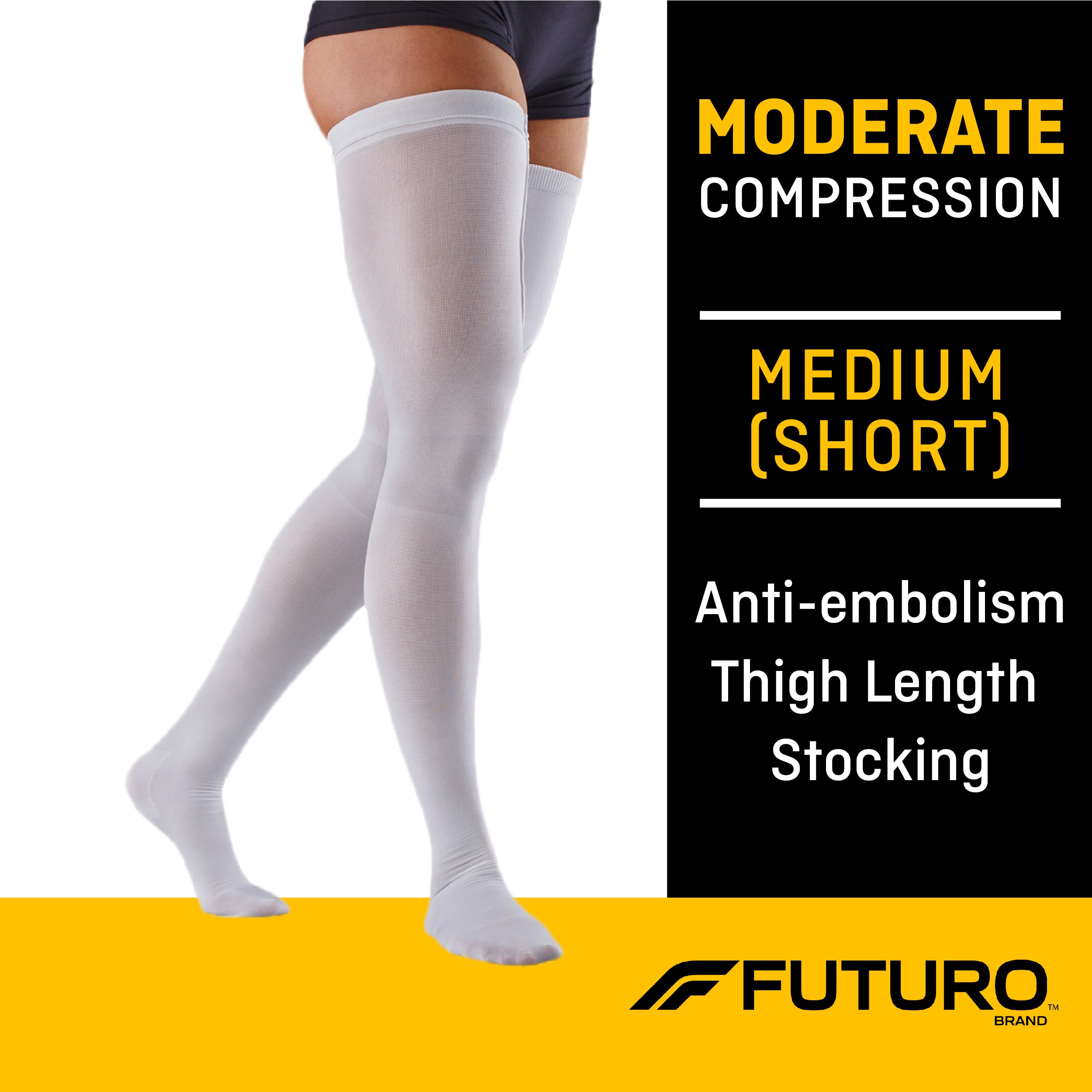 3M Company 71064EN - 3M Futuro™ Anti-Embolism Moderate Compression Thigh-High Stockings, Medium/Short - 1/Pair, 6/Case