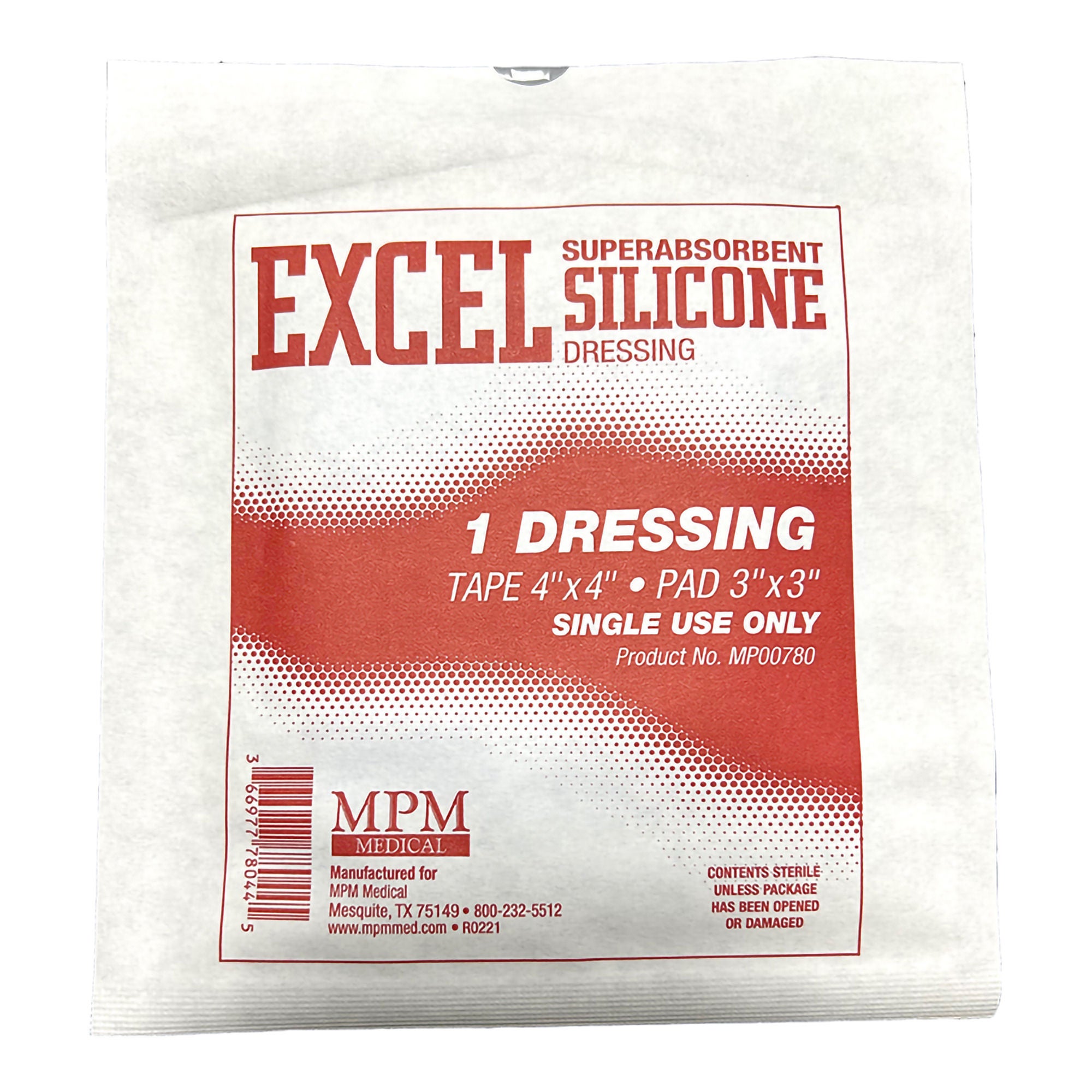 MPM Medical - MP00780 Super Absorbent Dressing ExcelSAP™ Rectangle 4 X 4 Inch Without Border Sterile