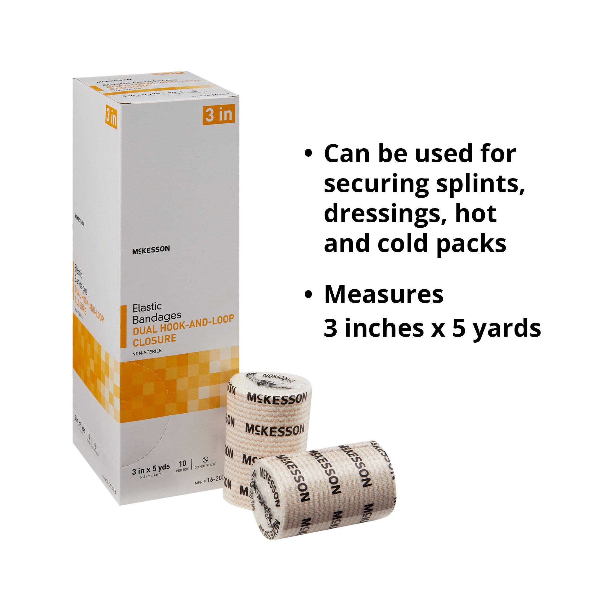 McKesson Brand - 16-2033-3 McKesson Double hook-and-loop closure Elastic Bandage