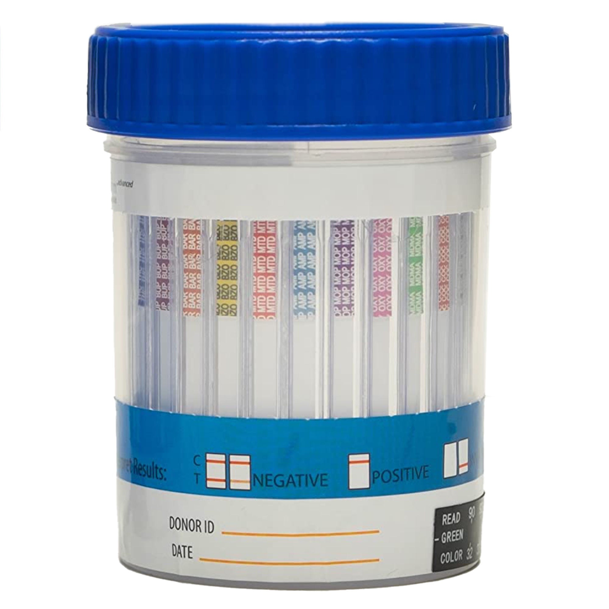 Confirm Biosciences - HE-CUP-6125A3PR Drugs of Abuse Test Kit DrugConfirm™ Advanced AMP, BAR, BUP, BZO, COC, mAMP/MET, MDMA, MOP, MTD, OXY, PCP, THC 25 Tests CLIA Waived
