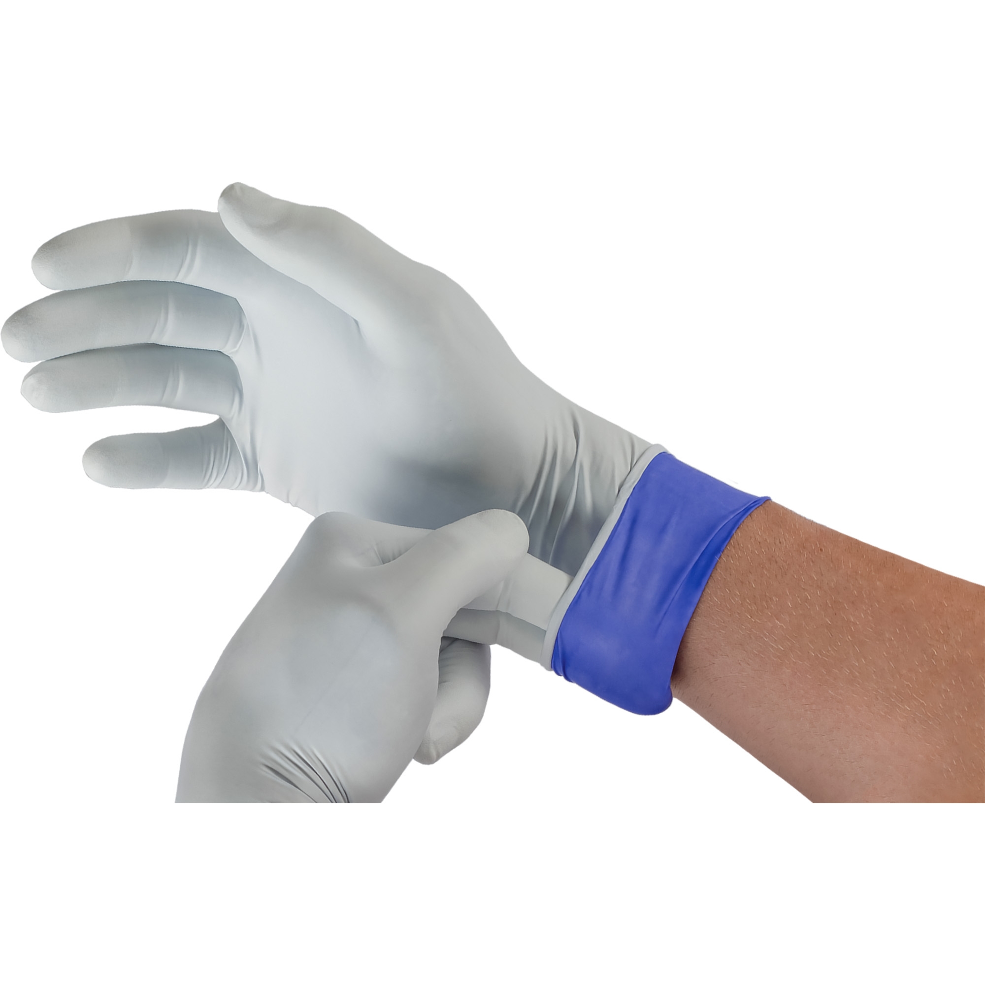 Microflex Medical LSE-104-M - LifeStar™ EC Nitrile Extended Cuff Length Exam Glove, Medium, White / Blue - 100/Box, 1000/Case