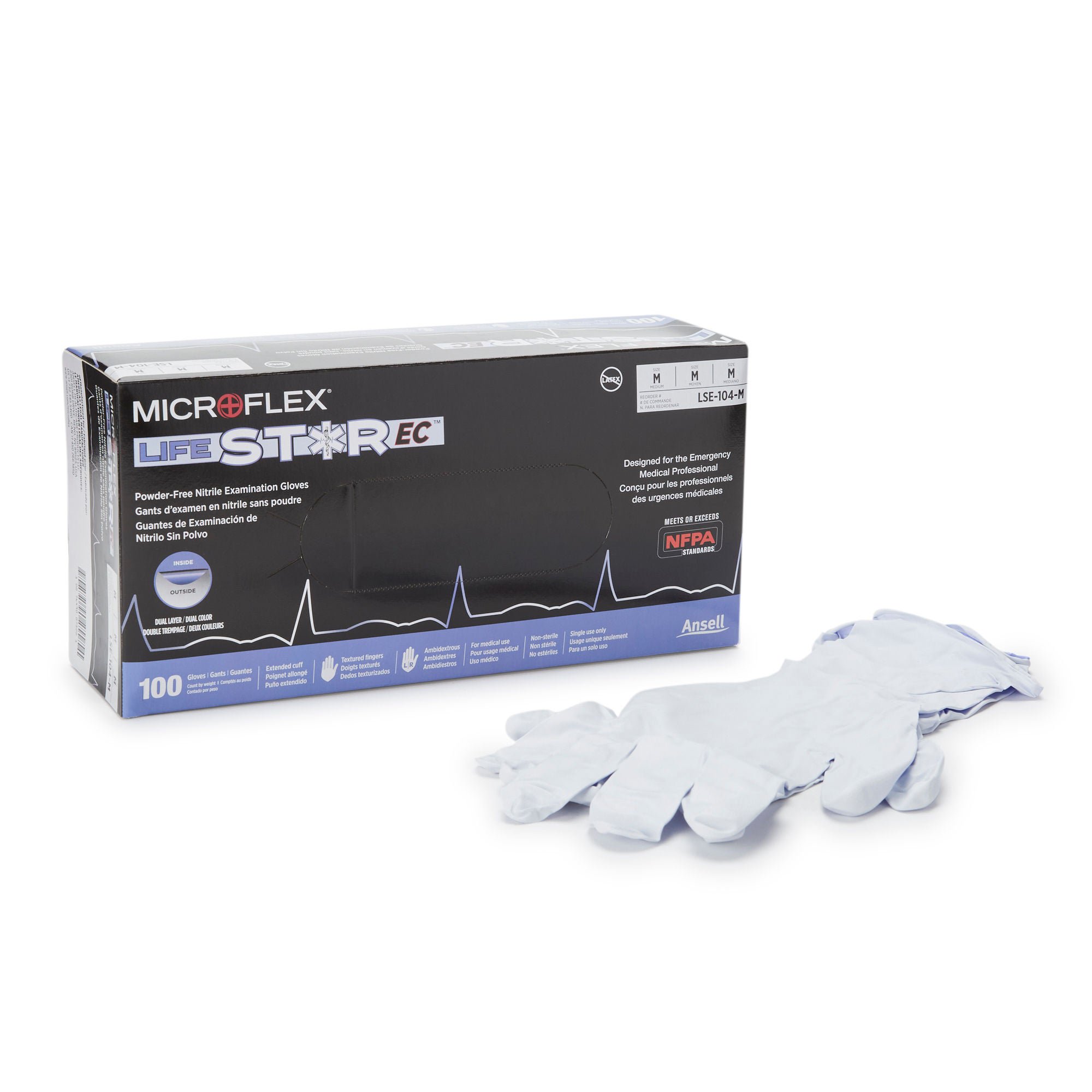 Microflex Medical - LSE-104-M LifeStar™ EC Nitrile Extended Cuff Length Exam Glove