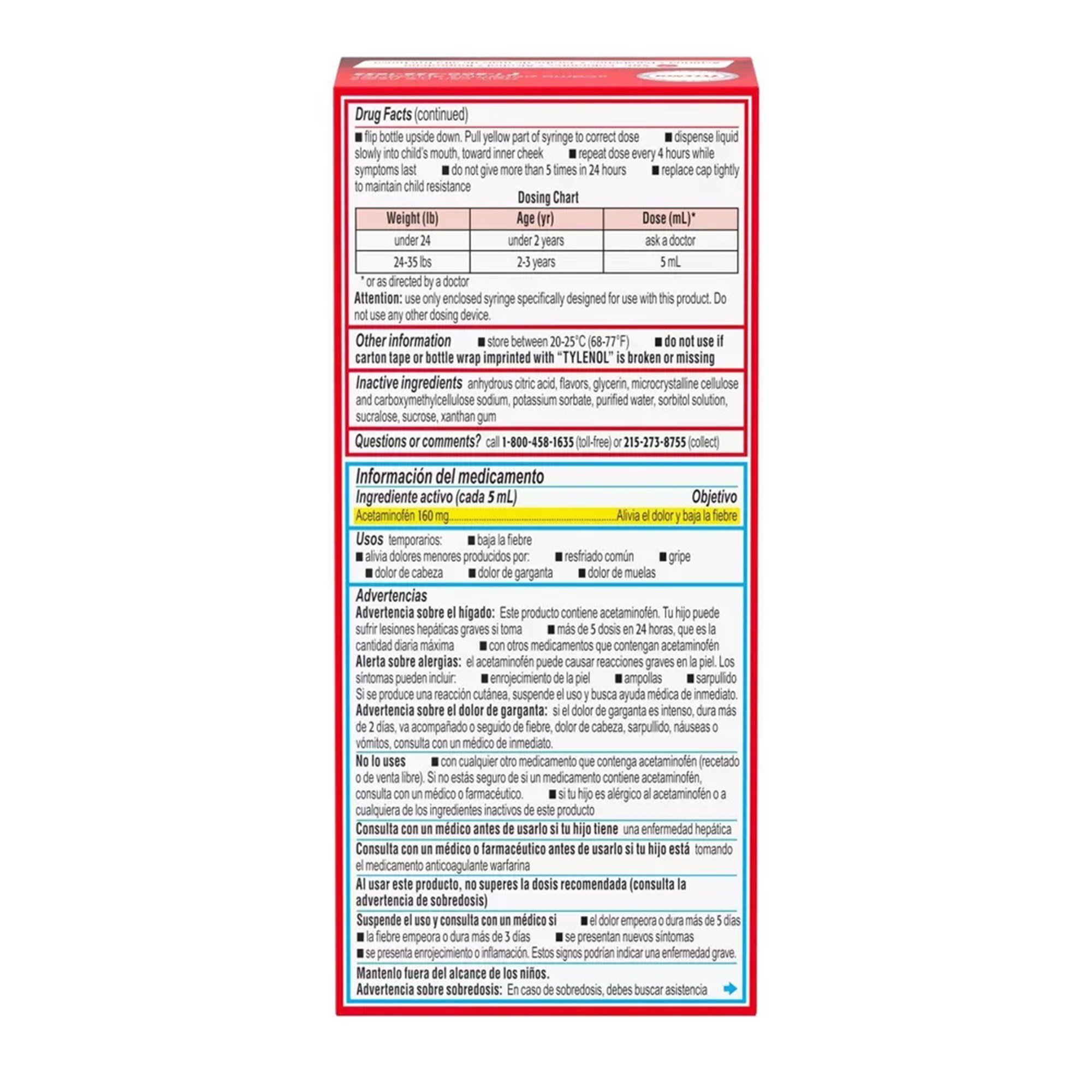 J & J Sales 05058059901 - Infants' Tylenol® Acetaminophen Children's Pain Relief - 1/Each