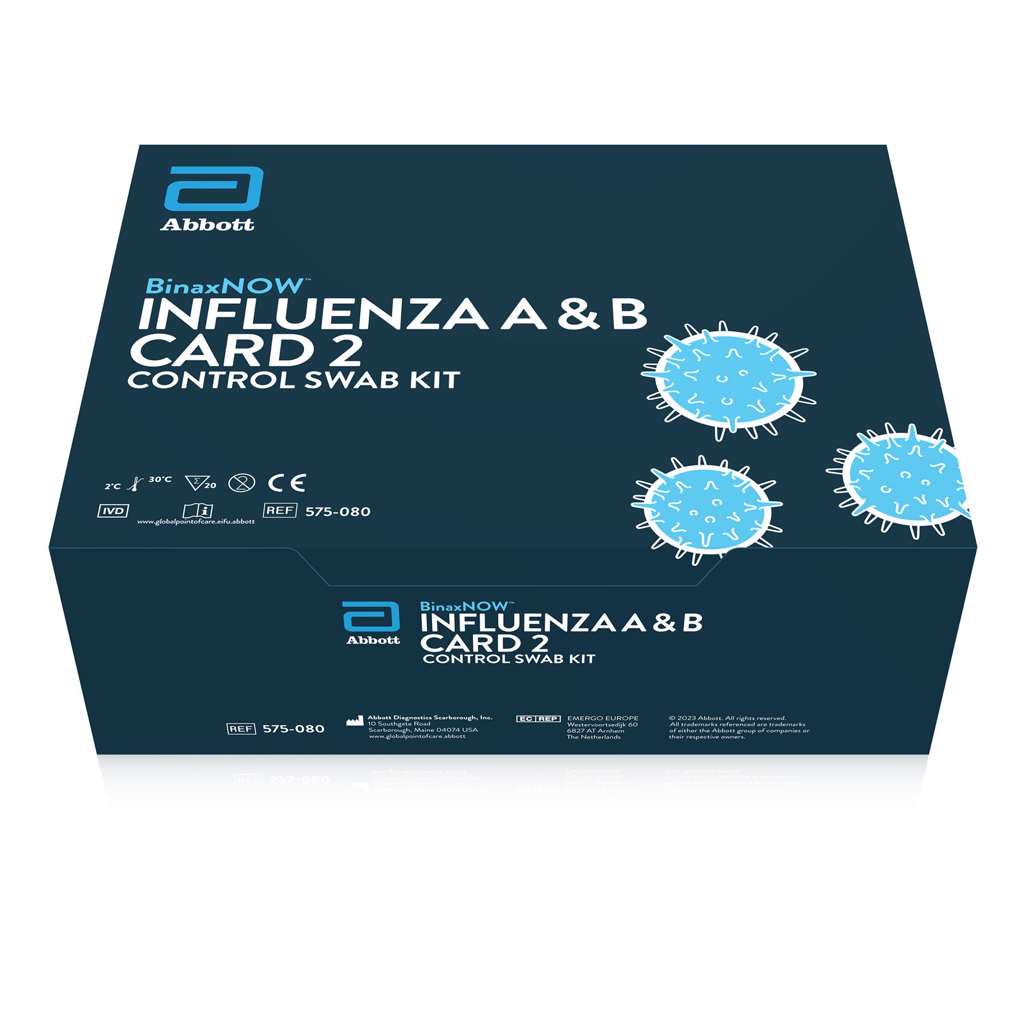 Abbott Rapid Dx North America LLC - 575080 External Control Control Set BinaxNOW™ Influenza A + B Positive Level / Negative Level 20 Swabs