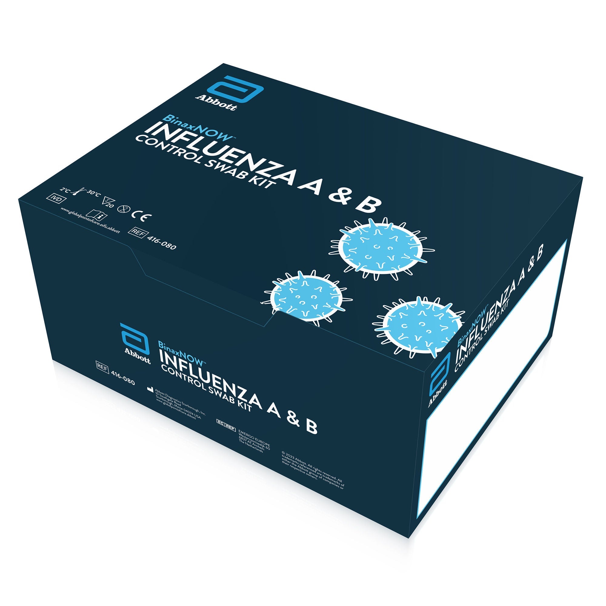 Abbott Rapid Dx North America LLC - 575080 External Control Control Set BinaxNOW™ Influenza A + B Positive Level / Negative Level 20 Swabs