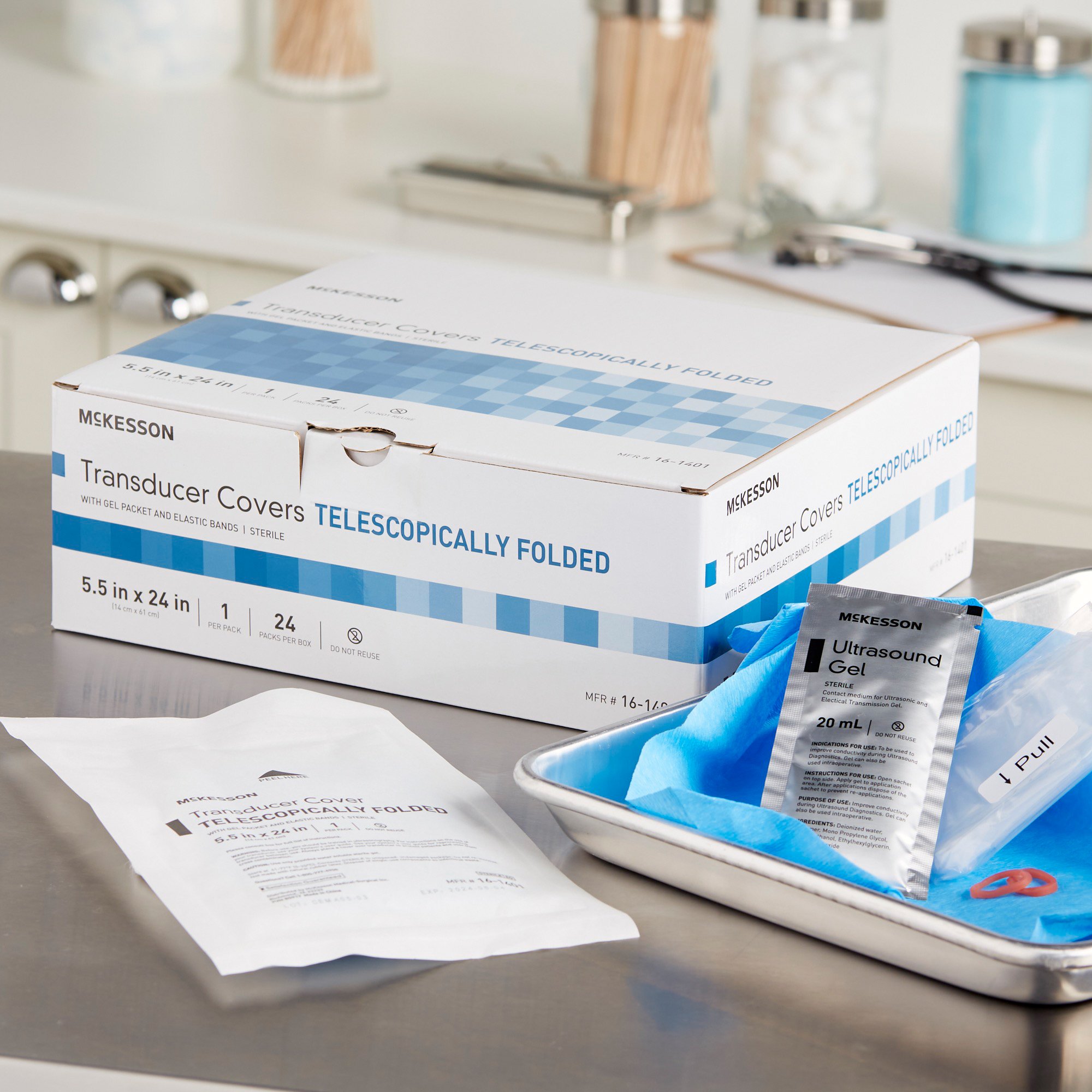 McKesson Brand 16-1401 - McKesson Telescopically Folded Transducer Cover, 5.5 x 24 Inch - 24/Box, 240/Case