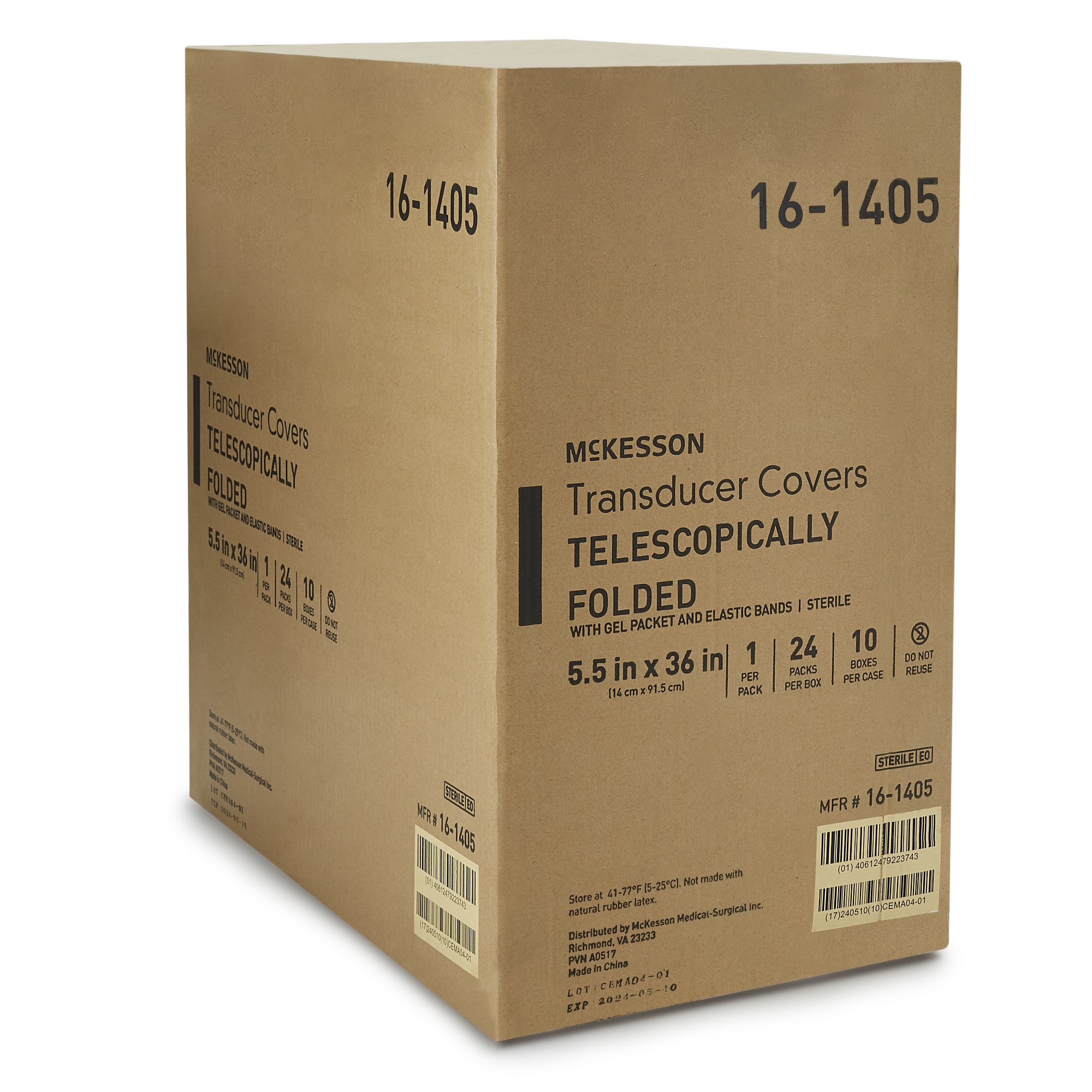 McKesson Brand 16-1405 - McKesson Telescopically Folded Transducer Cover, 5.5 x 36 Inch - 24/Box, 240/Case