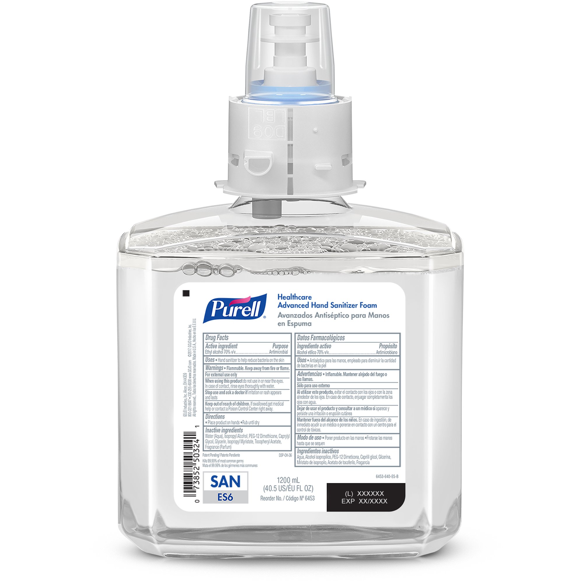 GOJO - 6453-02 Purell® Healthcare Advanced Hand Sanitizer Foam 1200 mL Refill for ES6 Dispenser