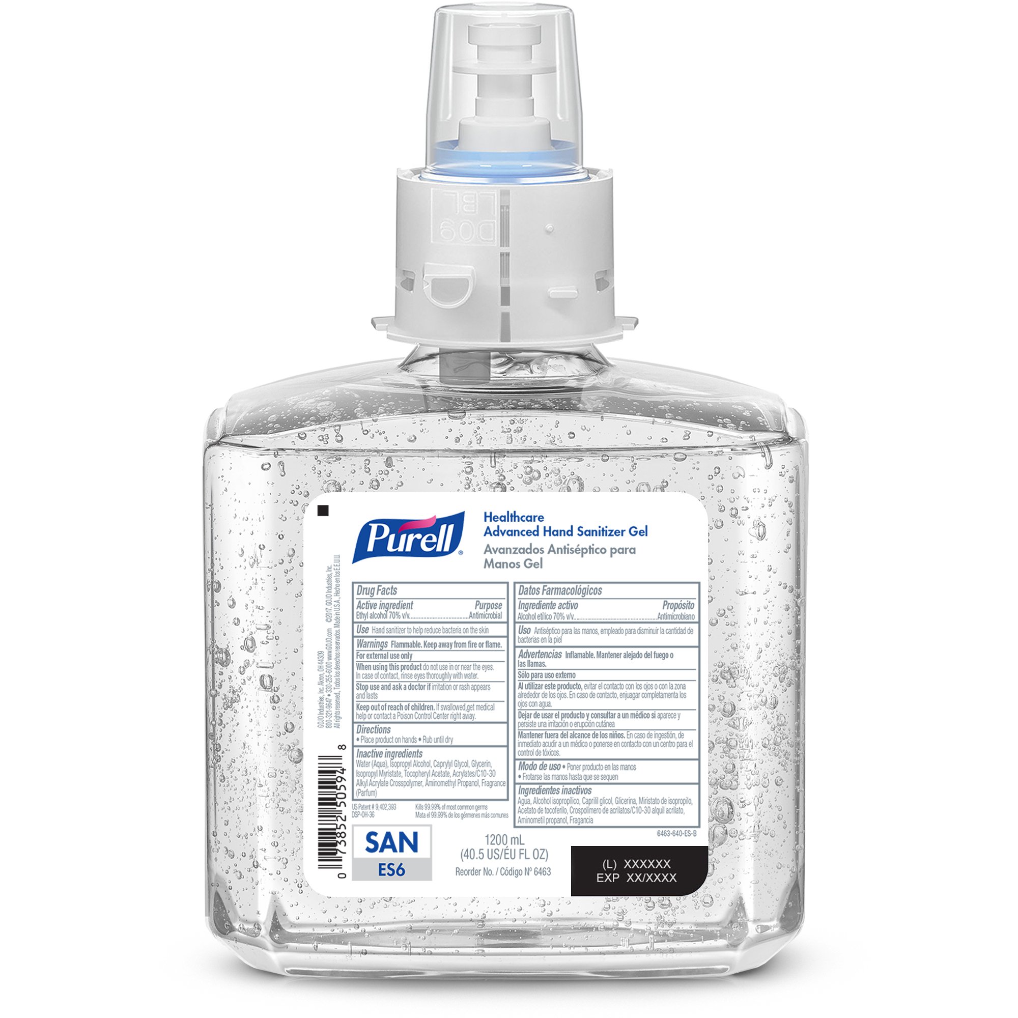 GOJO - 6463-02 Purell® Healthcare Advanced Hand Sanitizer Gel Refill for ES6 Dispenser