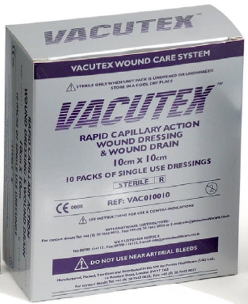 MPM Medical - VAC010010 Rapid Capillary Wound Dressing VACUTEX™ 4 X 4 Inch