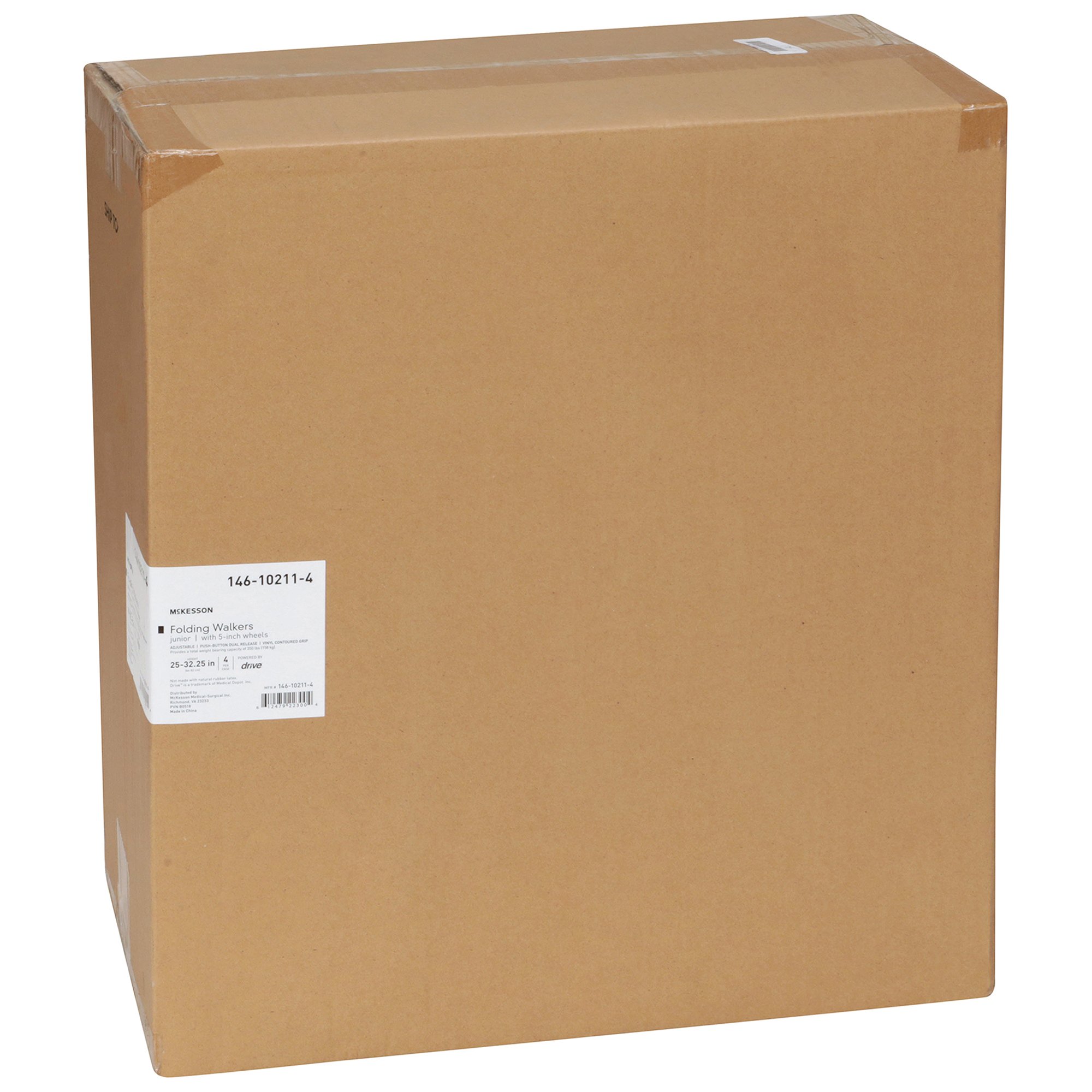 McKesson Brand 146-10211-4 - McKesson Aluminum Folding Walker, 25 – 32¼ Inch Height - 1/Case