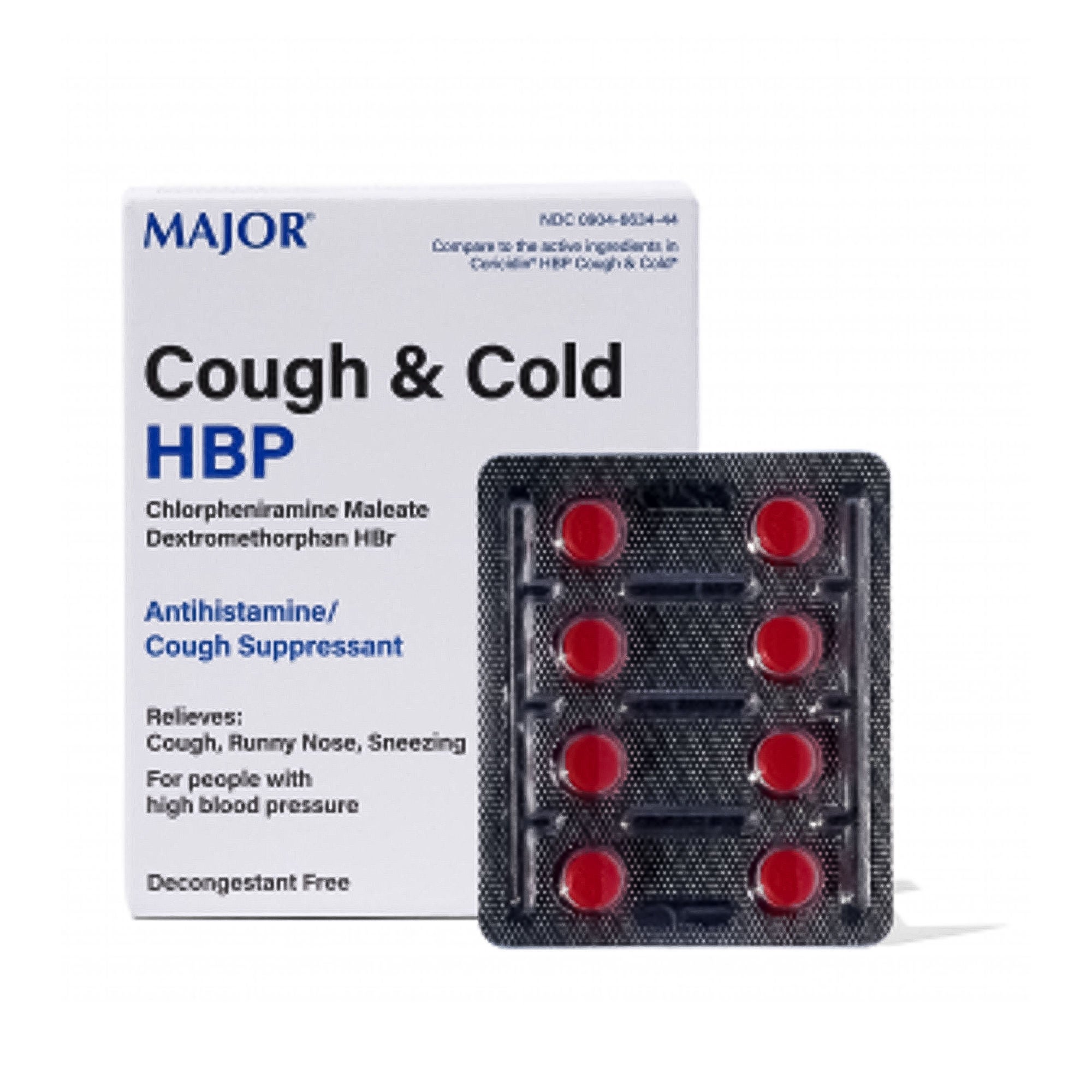 Major Pharmaceuticals - 00904663444 Cold and Cough Relief Major® 4 mg - 30 mg Strength Tablet 16 per Box