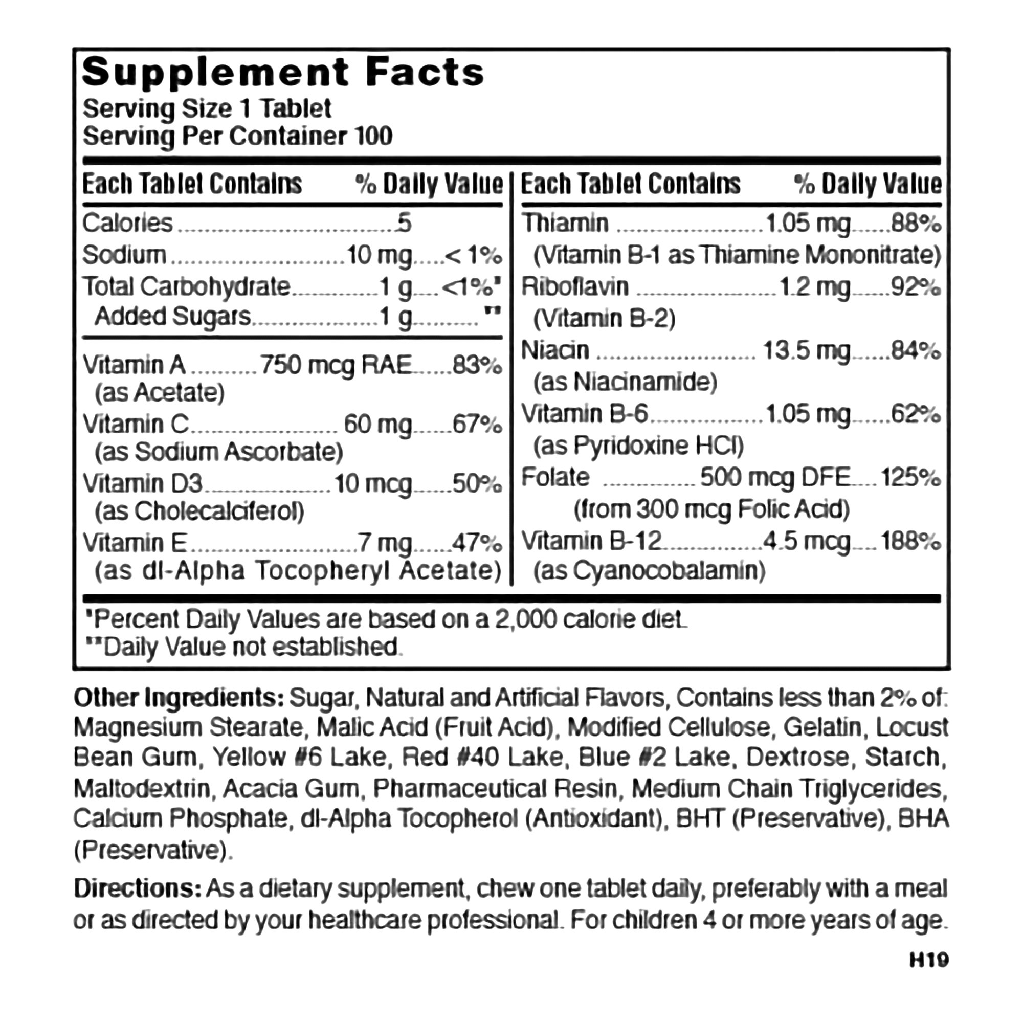 National Vitamin Company 54629005001 - Nature's Blend Children's Chewable Multivitamin Tablets 5 Flavors - 1/Bottle