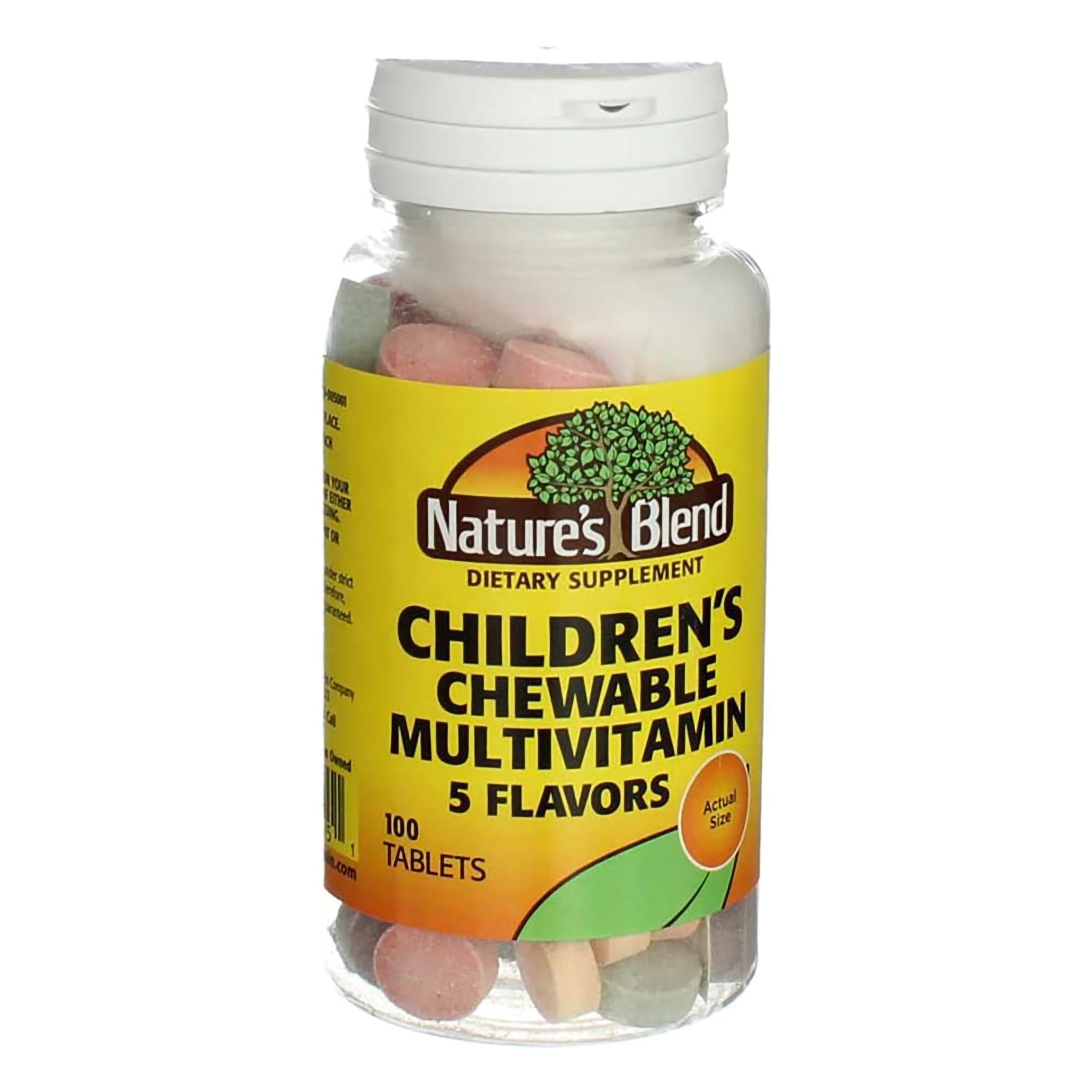 National Vitamin Company 54629005001 - Nature's Blend Children's Chewable Multivitamin Tablets 5 Flavors - 1/Bottle