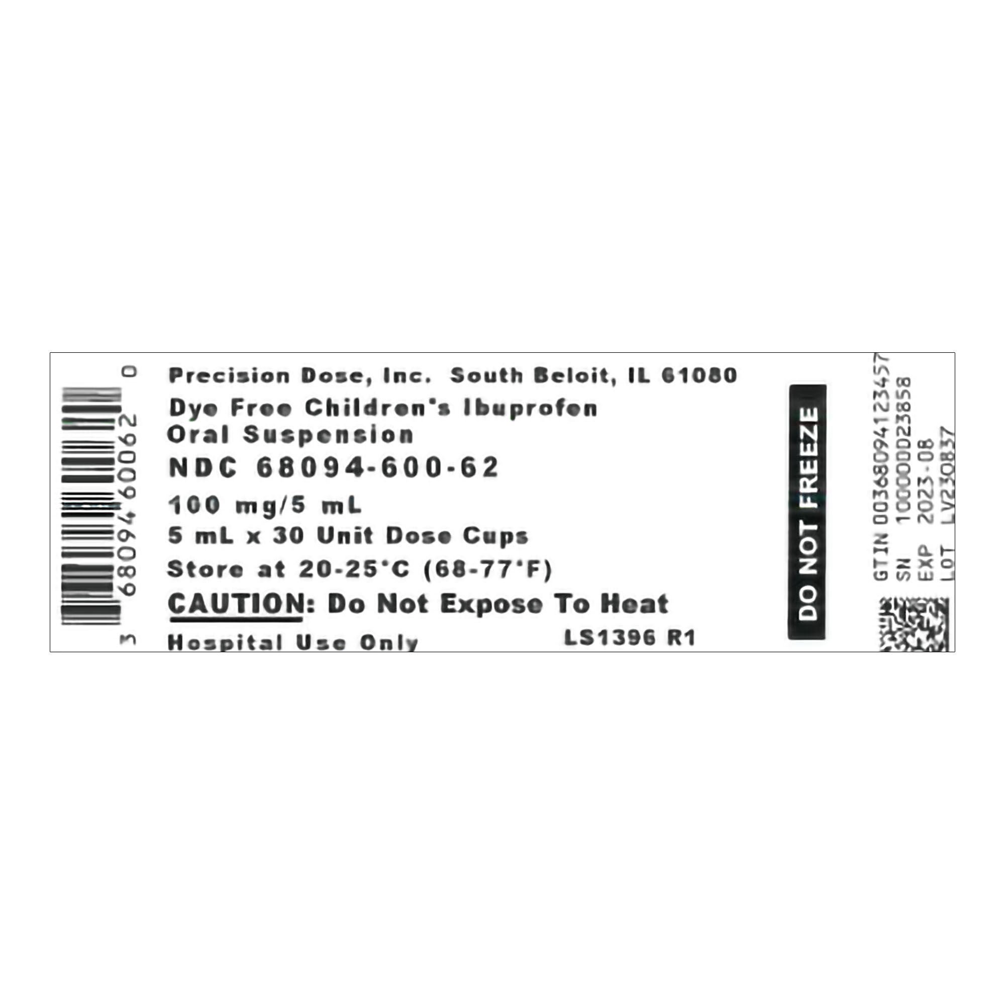 Precision Dose Inc - 68094060062 PrecisionDose™ Children's Ibuprofen Oral Suspension