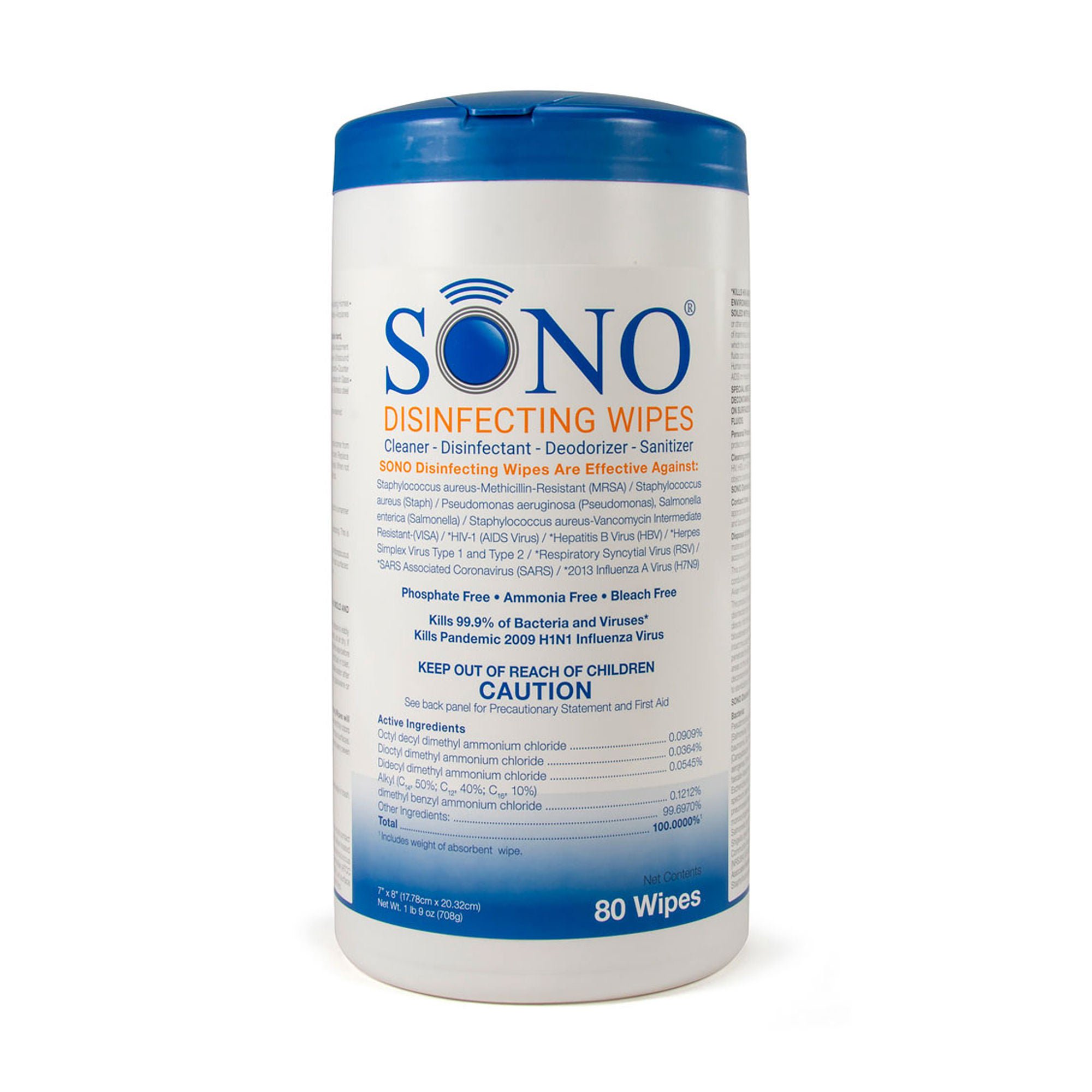 Advanced Ultrasound Solutions - SONO4032 Sono® Premoistened Surface Disinfectant Cleaner Wipes