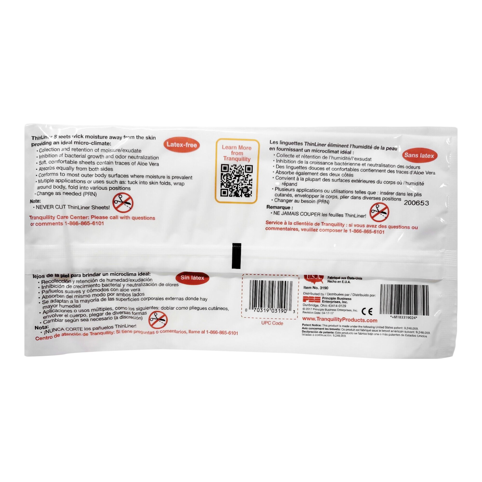 Tranquility ThinLiner Skin Fold Management Pad 3190 by Principle Business Enterprises