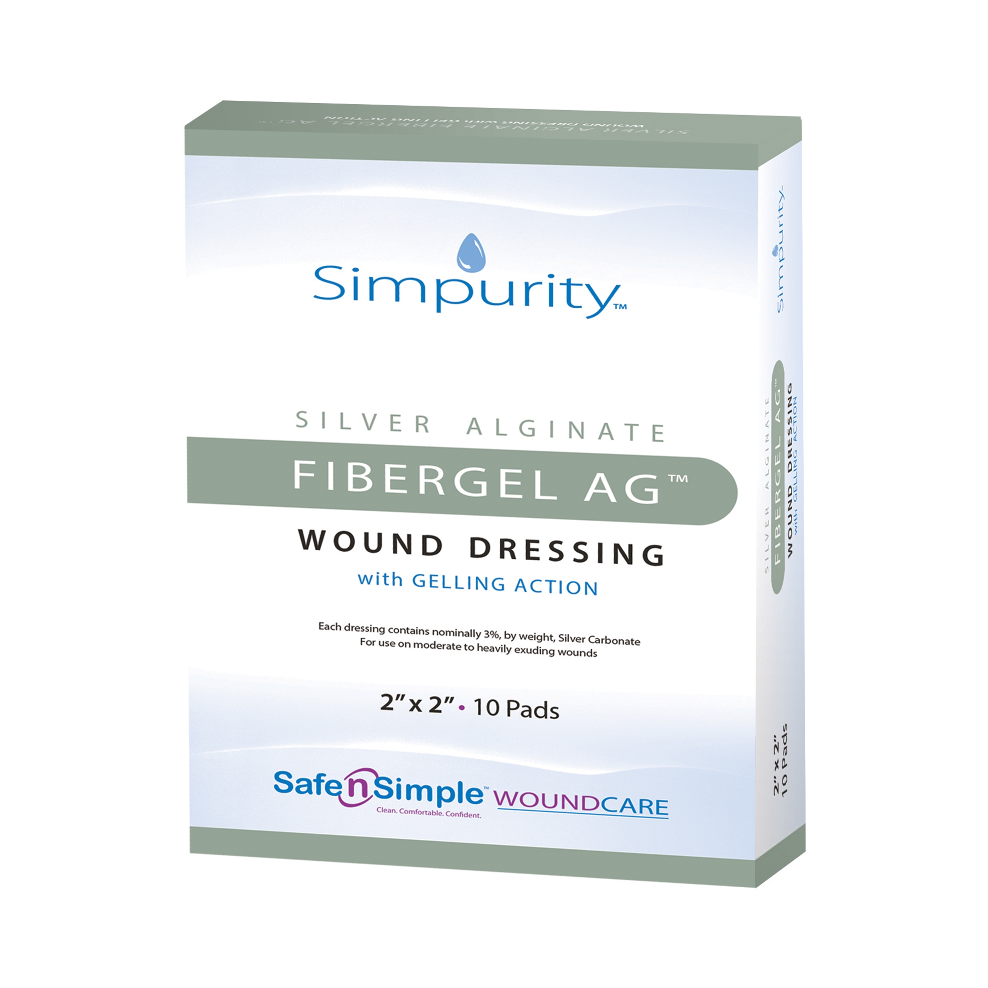 Safe N Simple - SNS56712 Simpurity™ Fibergel AG™ Silver Alginate Dressing