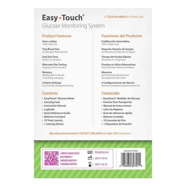 Easy Touch Blood Glucose Meter 807001 by MHC Medical