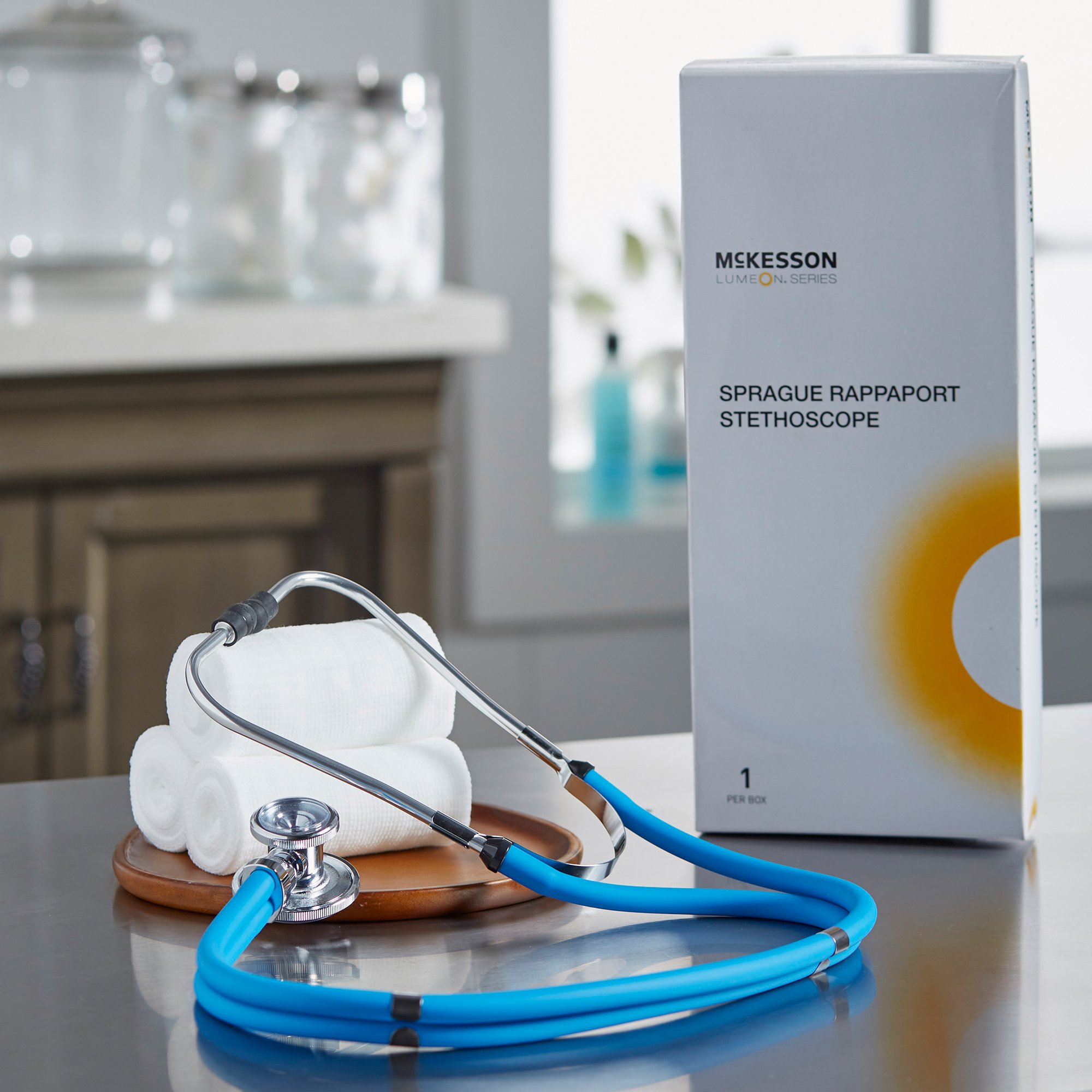 McKesson Brand 641NBMM - McKesson Sprague-Rappaport Stethoscope, 22 Inch, Blue - 1/Each, 20/Case