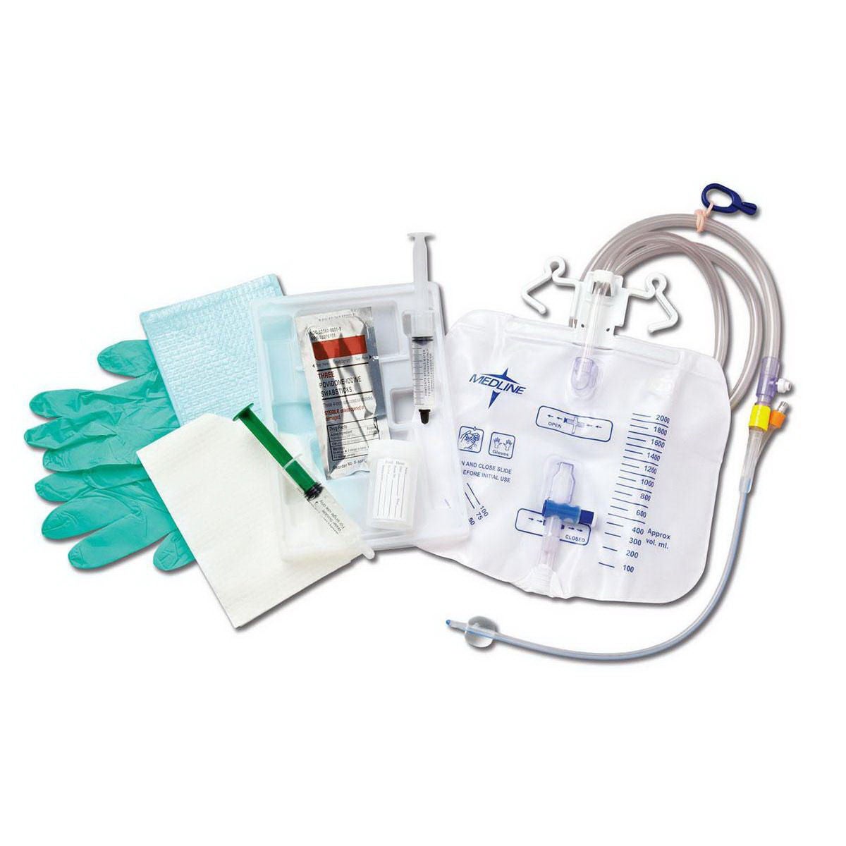 Medline - DYND11523 Indwelling Catheter Tray Medline Closed System / Foley 16 Fr. 10 cc Balloon Silicone