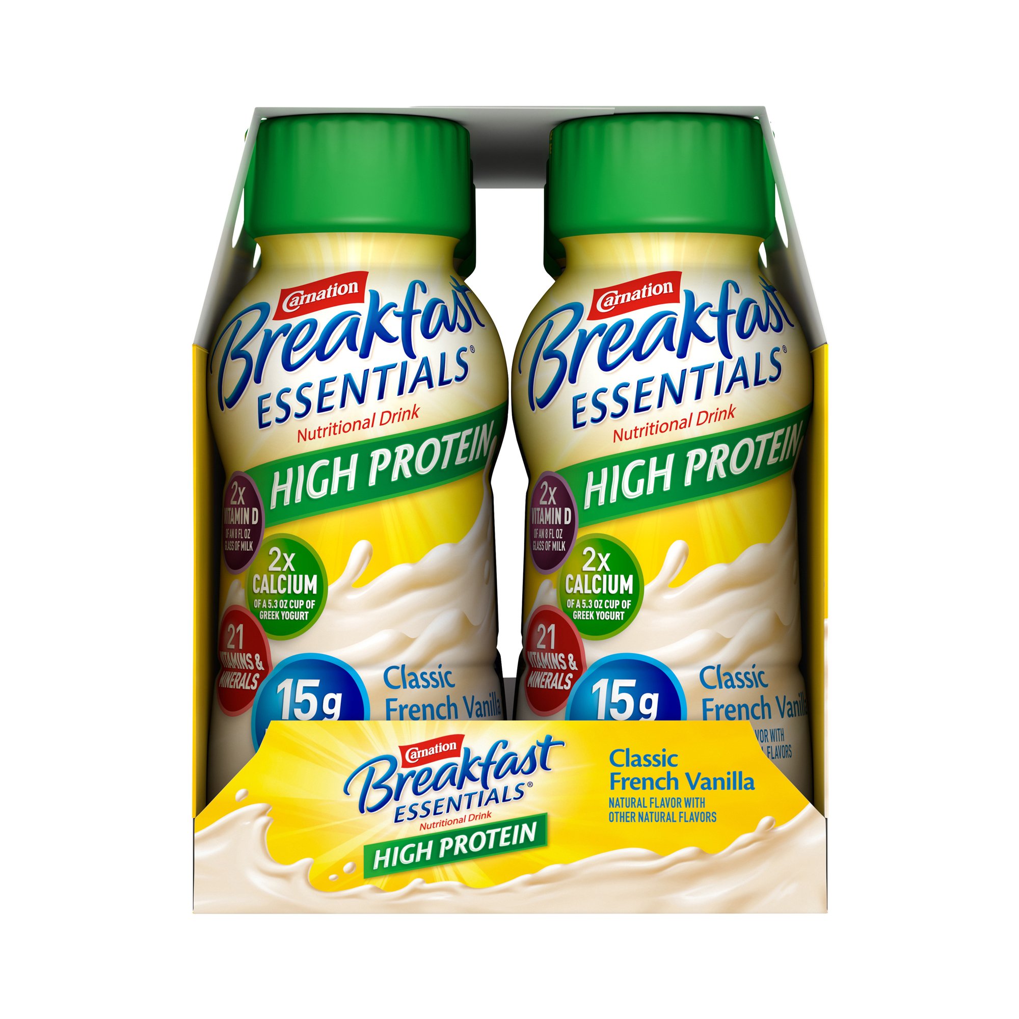 Nestle Healthcare Nutrition 12269922 - Carnation Breakfast Essentials® High Protein Vanilla Nutritional Drink, 8 ounces - 6/Pack, 24/Case