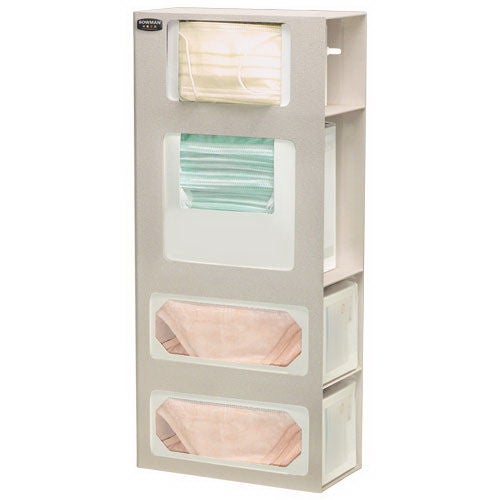 Bowman Manufacturing - FM002-0212 Face Mask Dispenser Wall Mount 4-Box Capacity Beige 5 X 10.63 X 25.25 Inch ABS Plastic