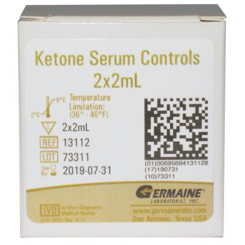 Germaine Laboratories Inc - 13112 Control Set Ketone Serum Positive Level / Negative Level 1 X 2 mL