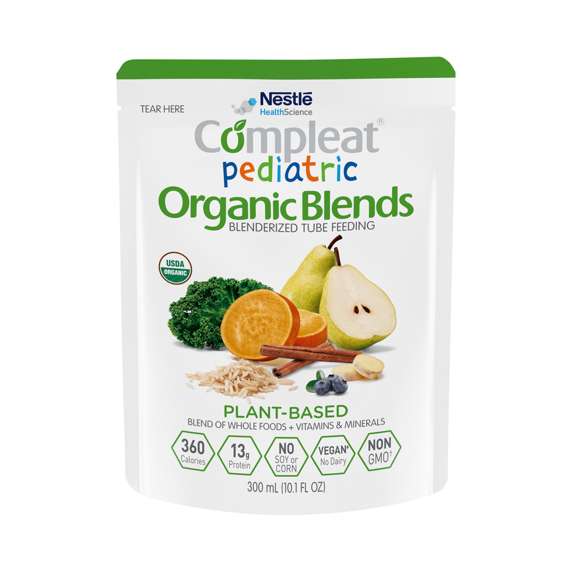 Nestle Healthcare Nutrition 00043900117218 - Compleat® Pediatric Organic Blends Tube Feeding Formula, Plant-Based, Non-GMO - 1/Each, 24/Case