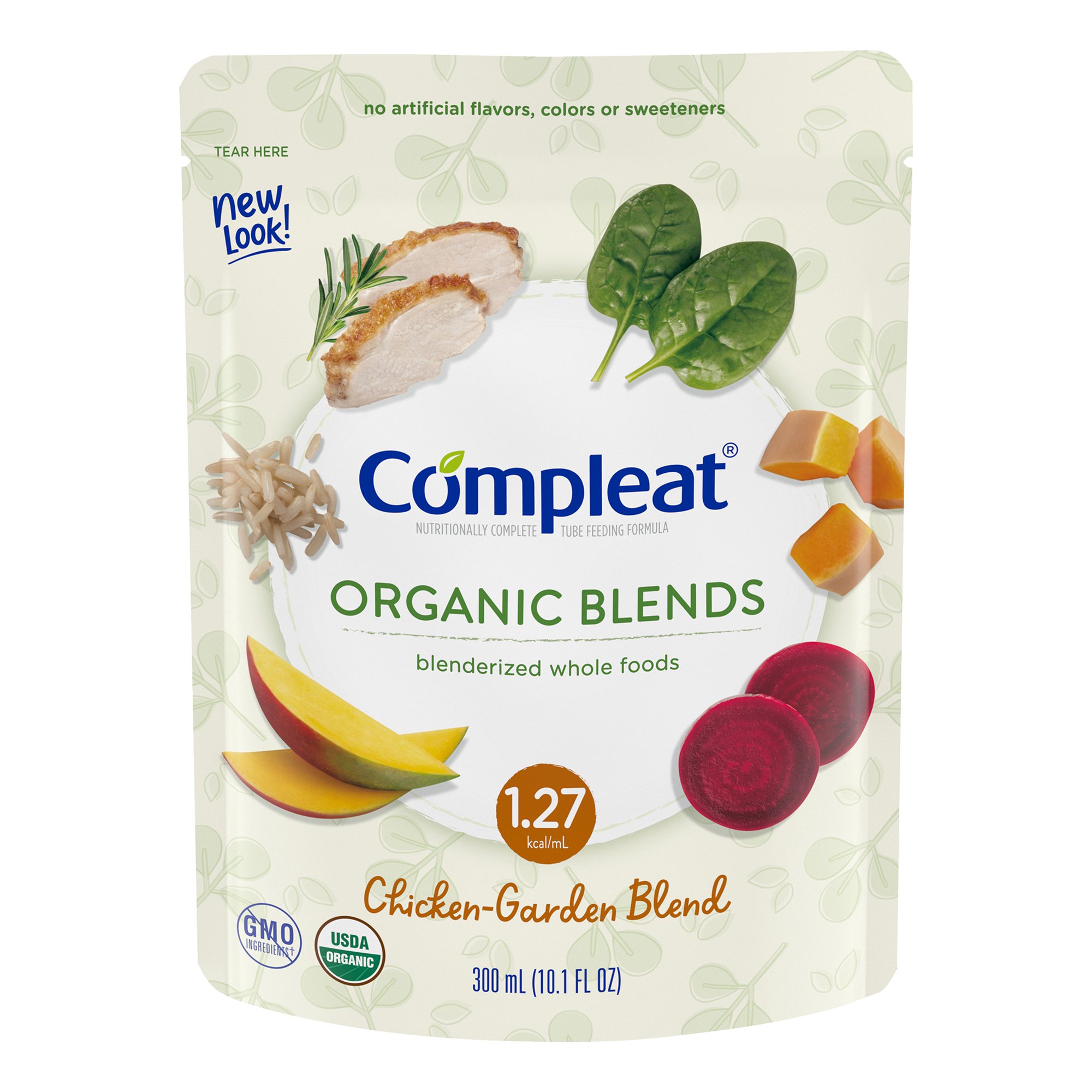 Nestle Healthcare Nutrition 00043900479934 - Compleat® Organic Blends Chicken-Garden Blenderized Whole Foods, 10.1 oz. Pouch - 1/Each, 24/Case