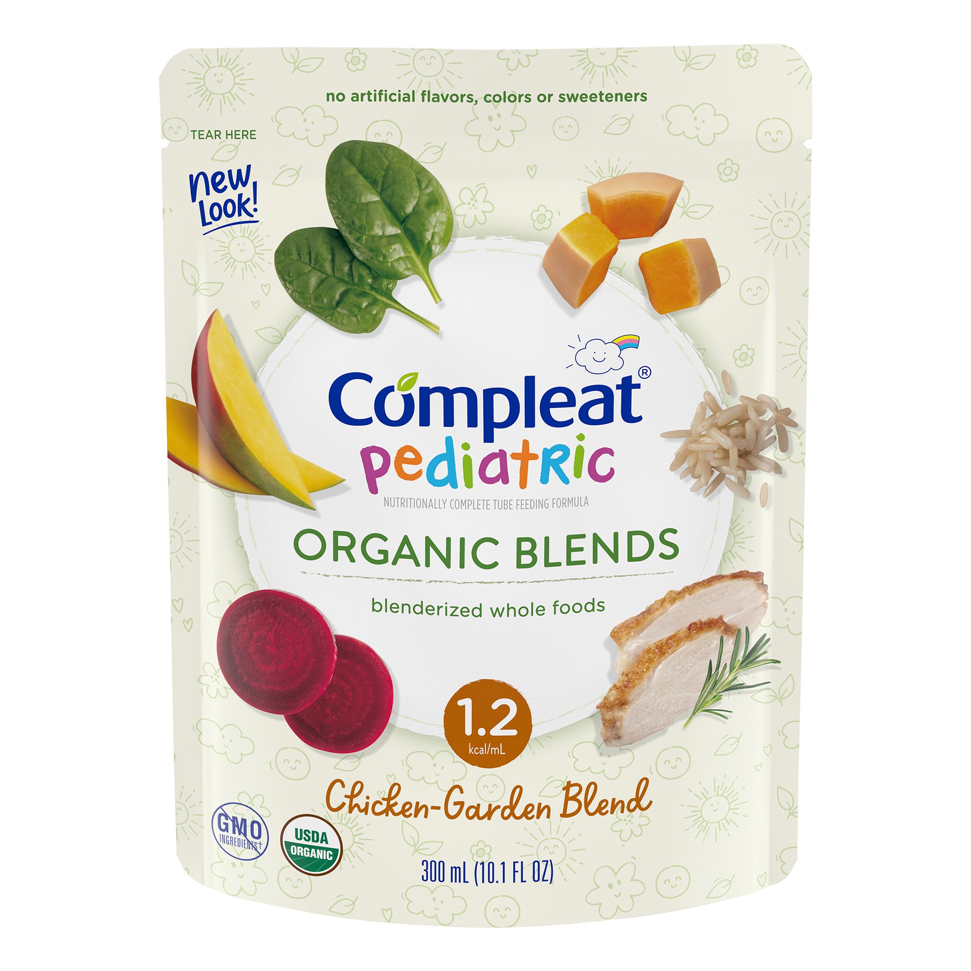 Nestle Healthcare Nutrition 00043900846422 - Compleat® Pediatric Organic Blends Tube Feeding Formula, Chicken-Garden, Non-GMO - 1/Each, 24/Case