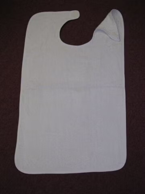Lew Jan Textile - V91-1836WE Bib Hook and Loop Closure Reusable Terry Cloth White
