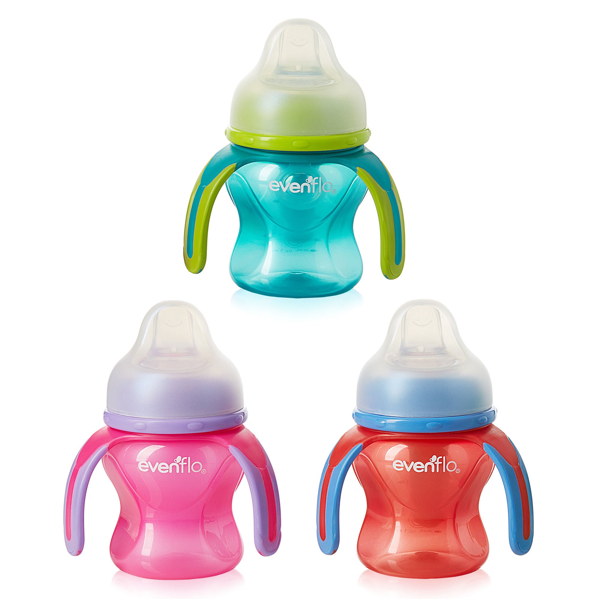 Midway Importing Inc - 4101111 Sippy Cup Evenflo Soft-flo 5 oz. Plastic / Silicone Red / Blue Reusable
