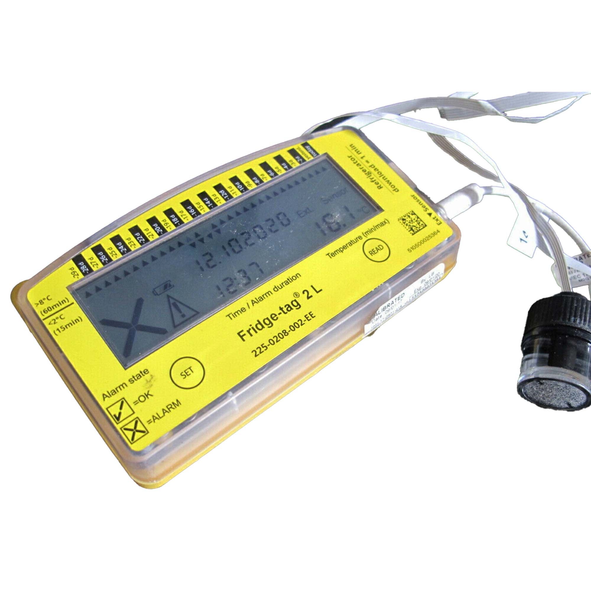 Fisher Anatomical - 04500018 Refrigerator Vaccine Data Logger with Alarm Fridge-tag® 2L Fahrenheit / Celsius -22° to +131°F (-30° to +55°C) Glycol Bottle Probe Battery Operated
