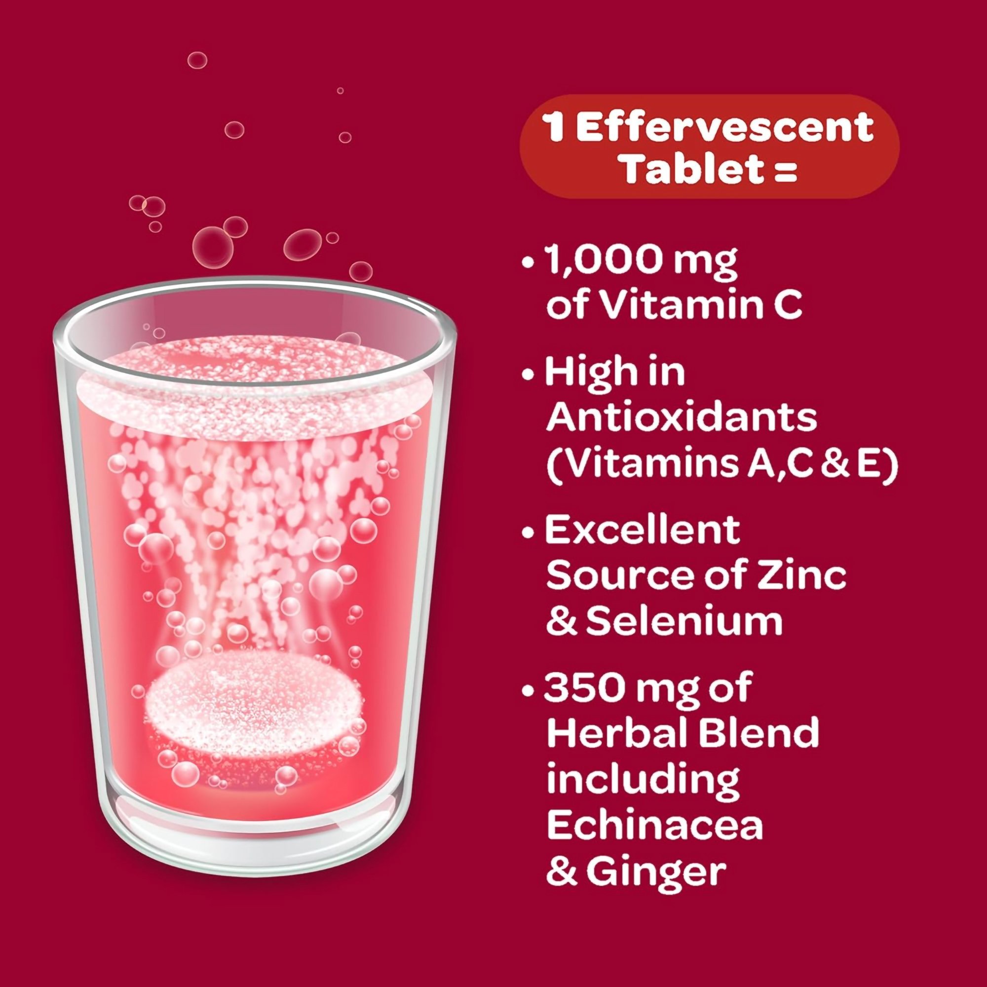 Reckitt Benckiser 64786510094 - Airborne® Original Immune Support Supplement Effervescent Tablets, Strawberry - 1/Box