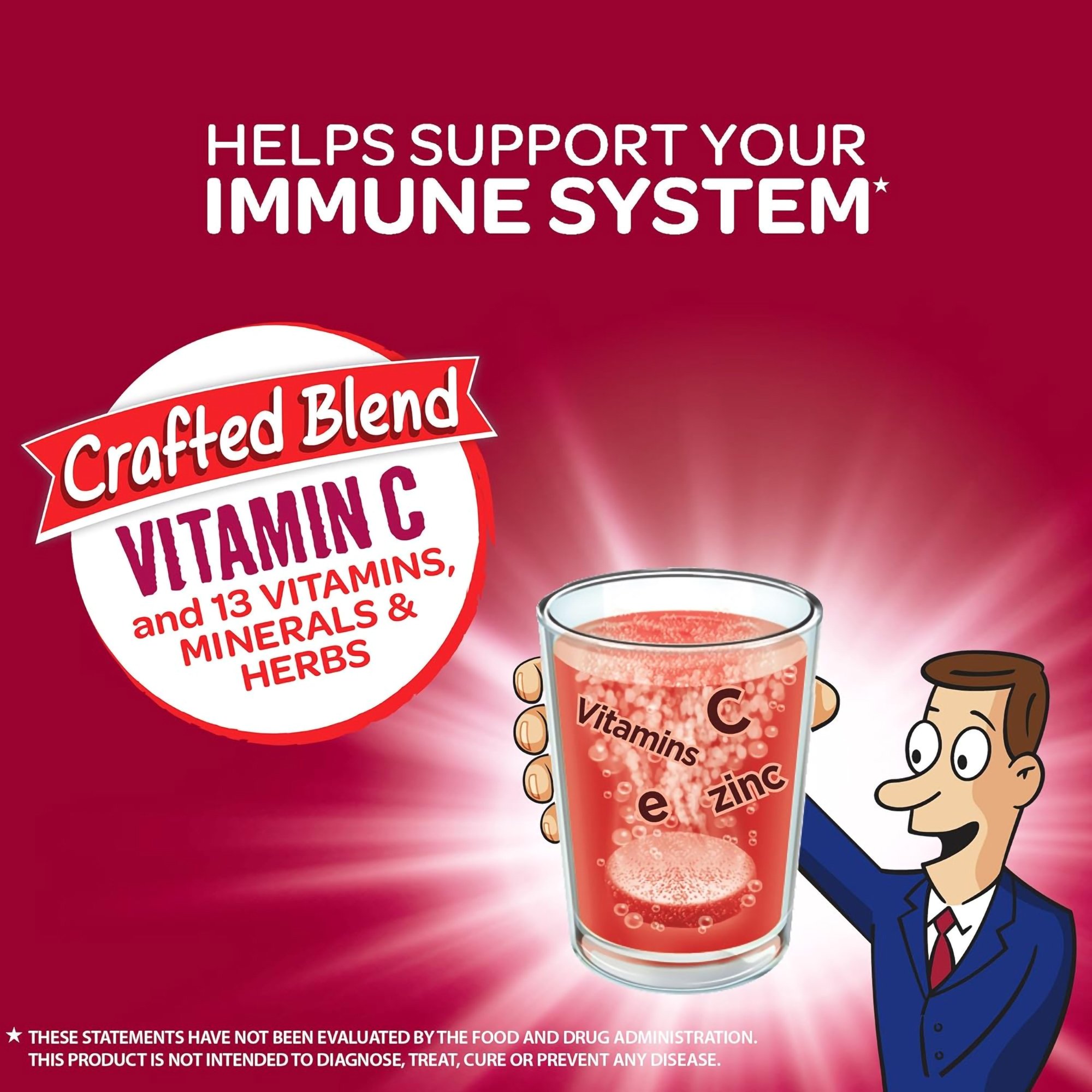 Reckitt Benckiser 64786510094 - Airborne® Original Immune Support Supplement Effervescent Tablets, Strawberry - 1/Box