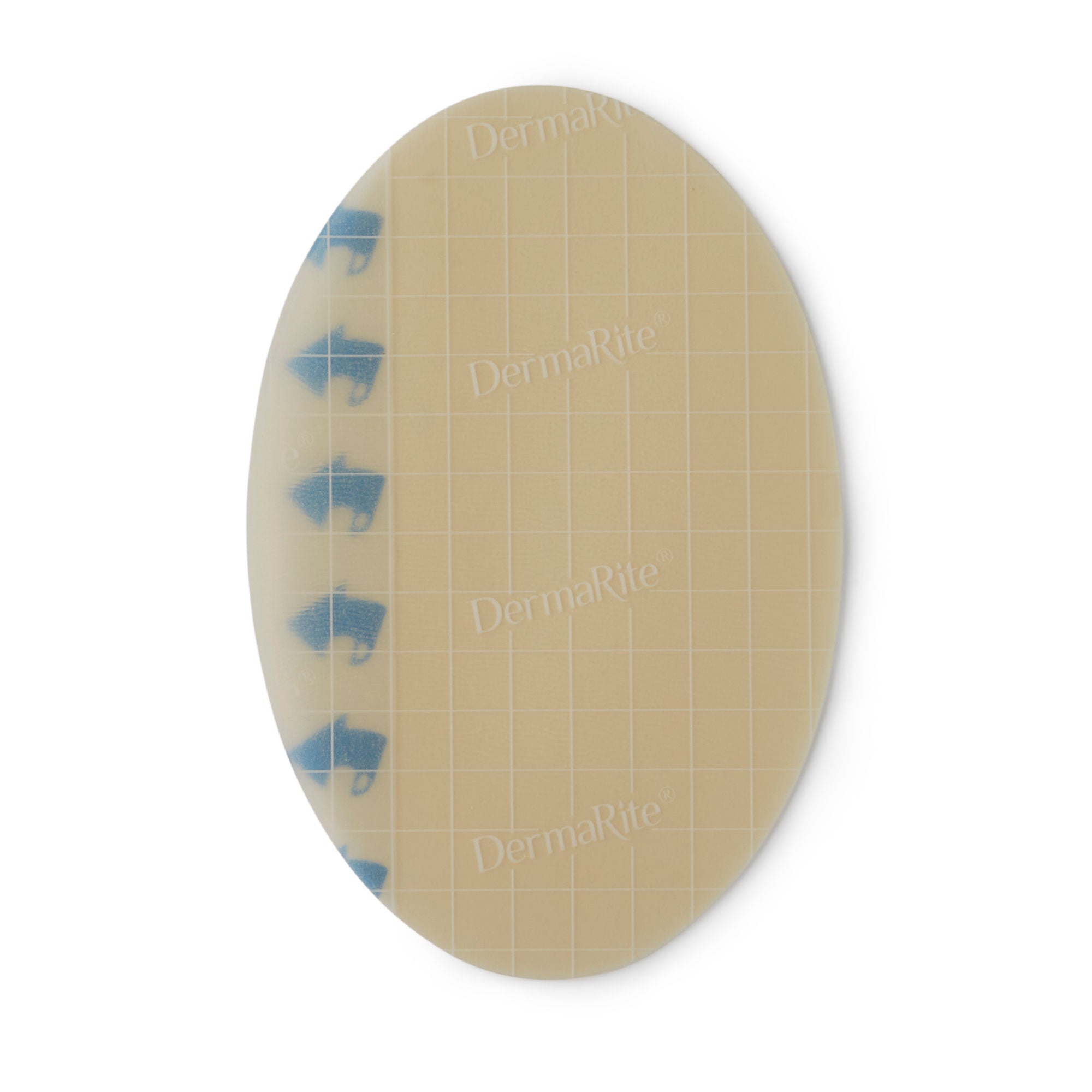 DermaRite Industries - 31460 Thin Hydrocolloid Dressing DermaFilm® Film Backing 4 X 6 Inch Oval Hydrocolloid / Film