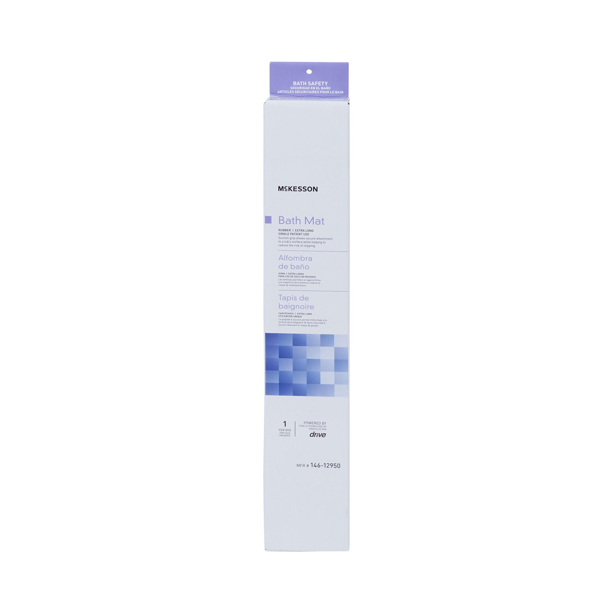McKesson Brand - 146-12950 Non-Slip Bath Mat McKesson Rubber 15-3/4 X 35-1/2 Inch