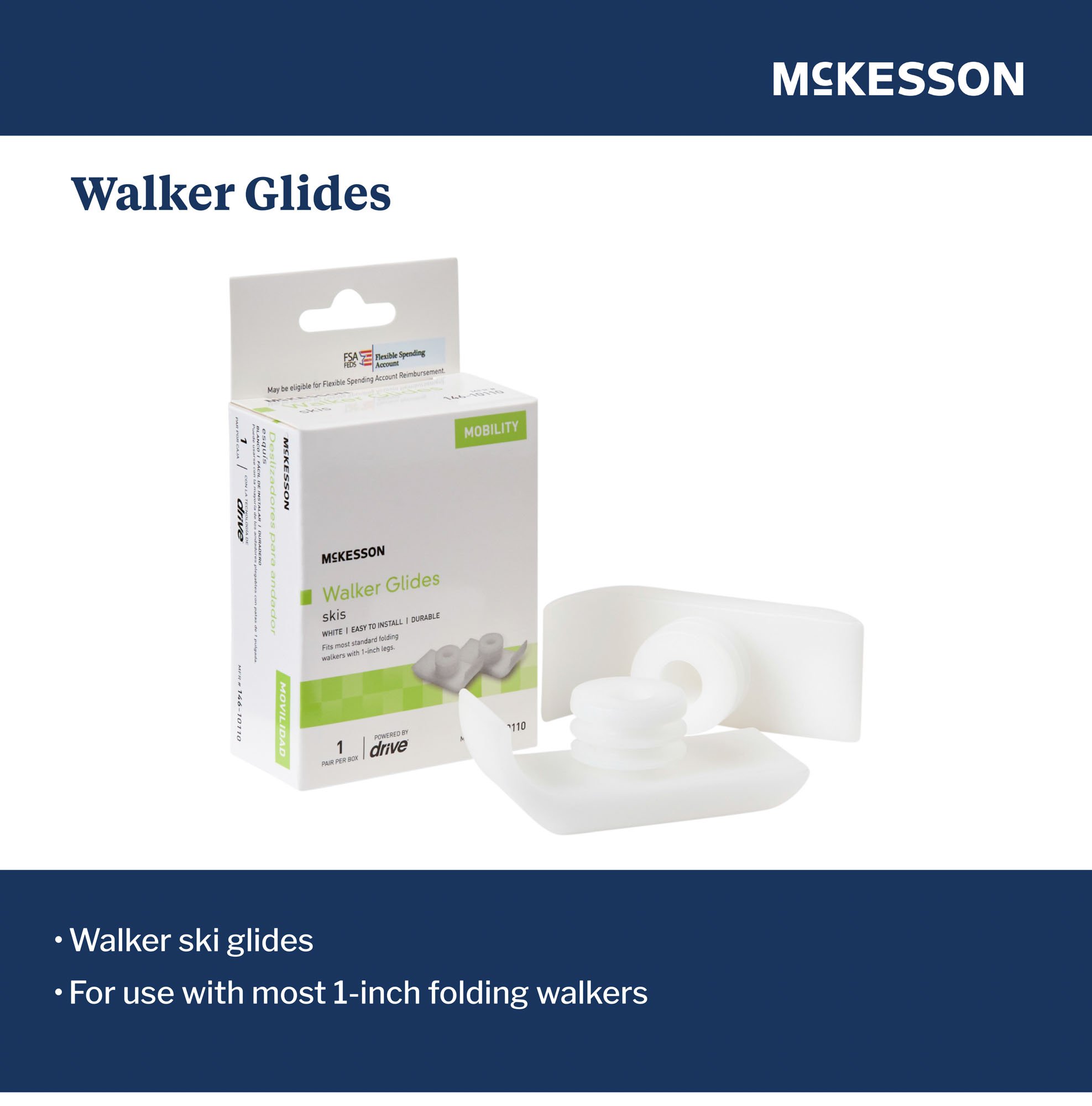 McKesson Brand 146-10110 - McKesson Glide Ski - 1/Box, 24/Case