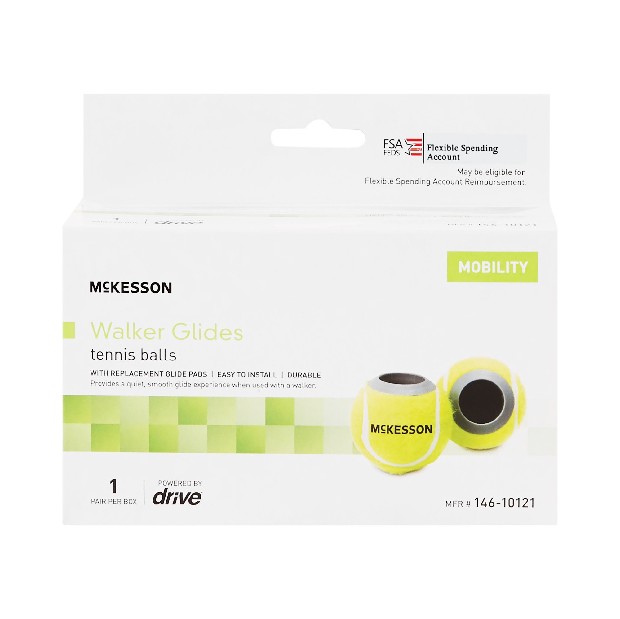 McKesson Brand 146-10121 - McKesson Tennis Ball Glide Pads - 1/Box, 10/Case