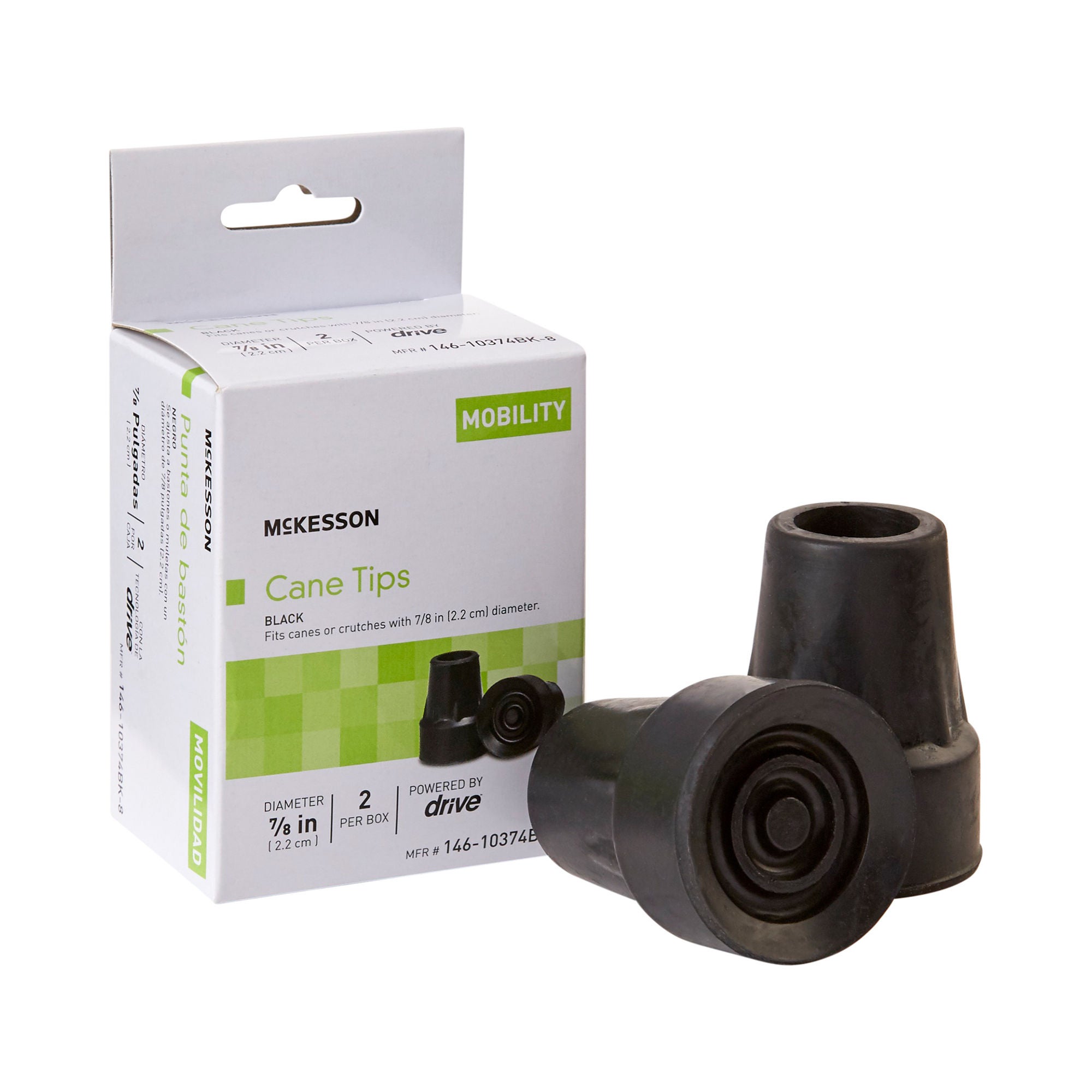 McKesson Brand - 146-10374BK-8 McKesson Cane / Crutch Tip For Cane / Crutch with 7/8 Inch Diameter