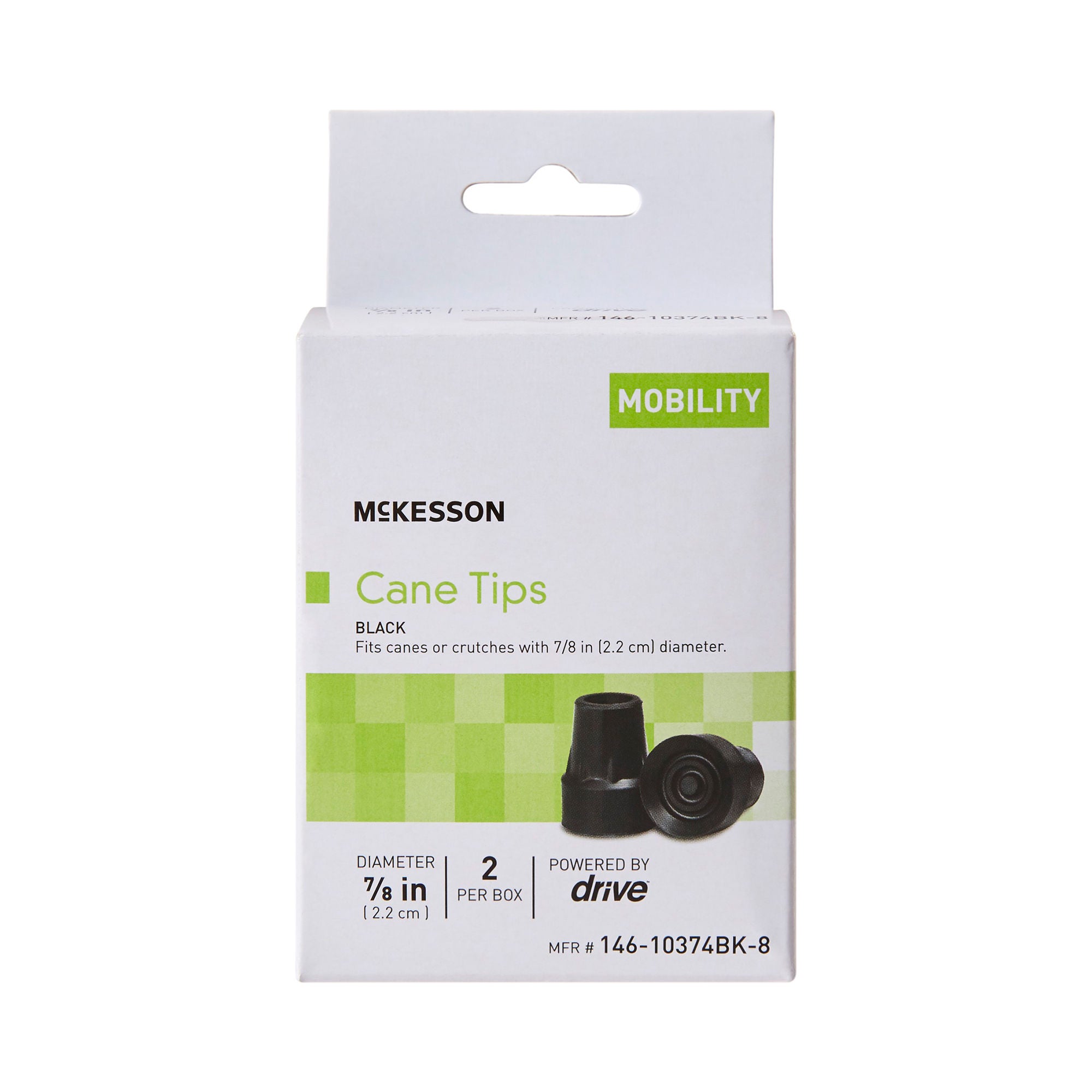 McKesson Brand - 146-10374BK-8 McKesson Cane / Crutch Tip For Cane / Crutch with 7/8 Inch Diameter